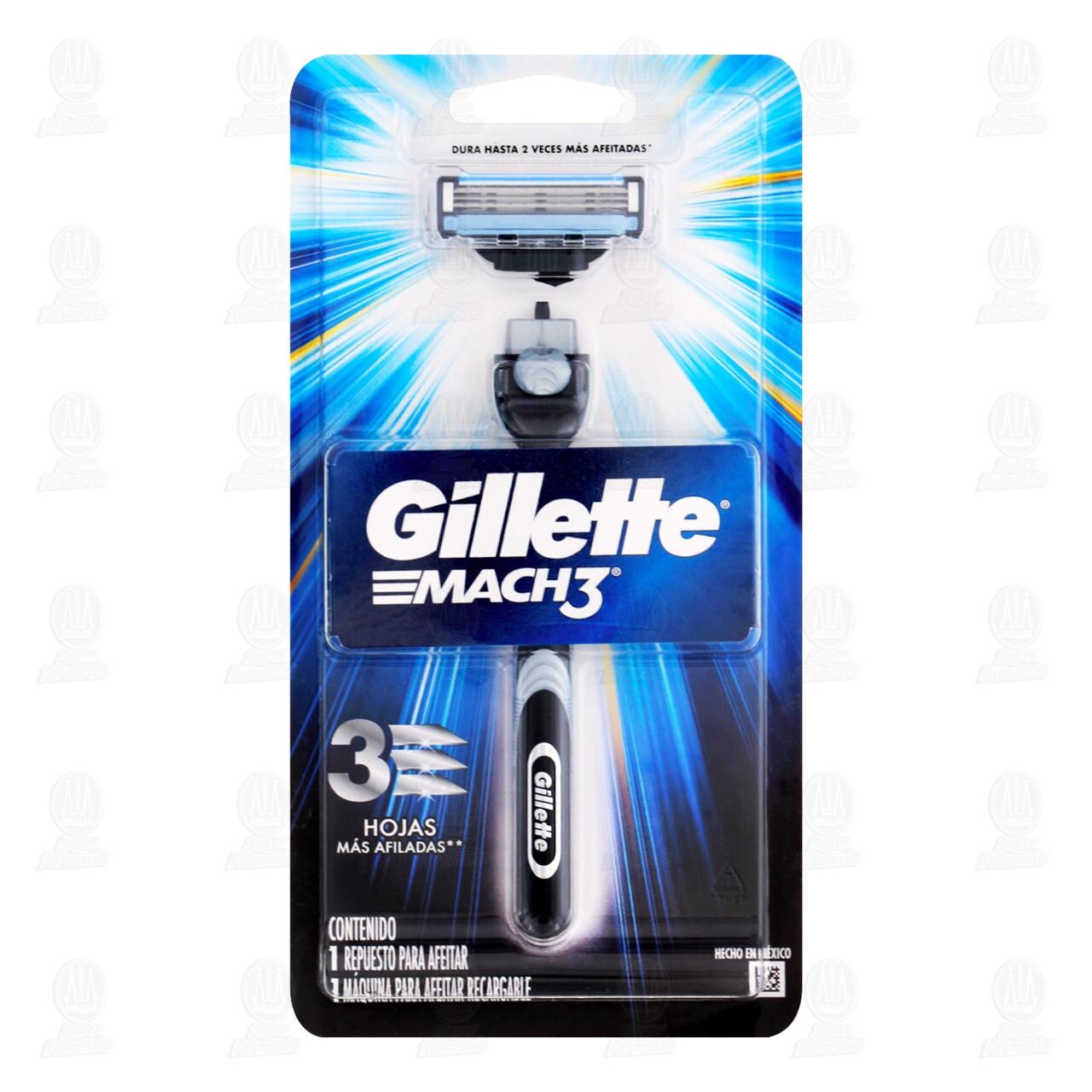 M&aacute;quina para Afeitar Recargable Gillette Mach3, 2 pzas. image number 0