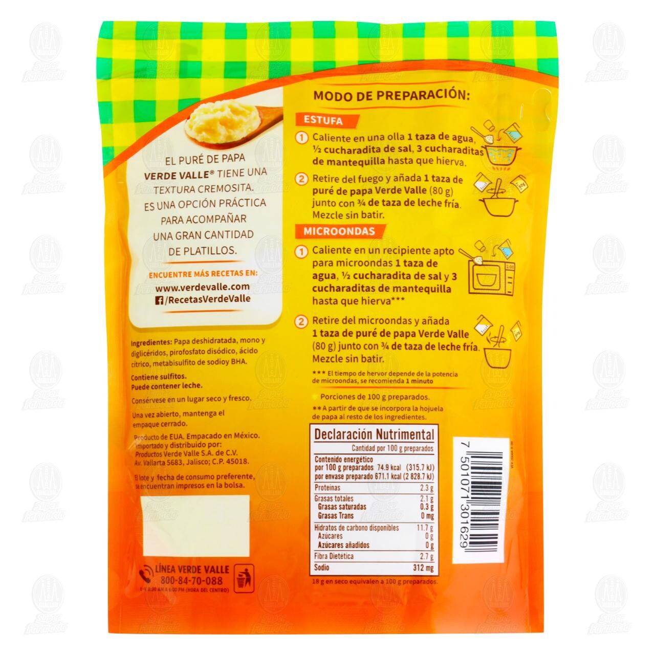 Puré de Papa Verde Valle Muy Cremoso, 160 gr. image number 1