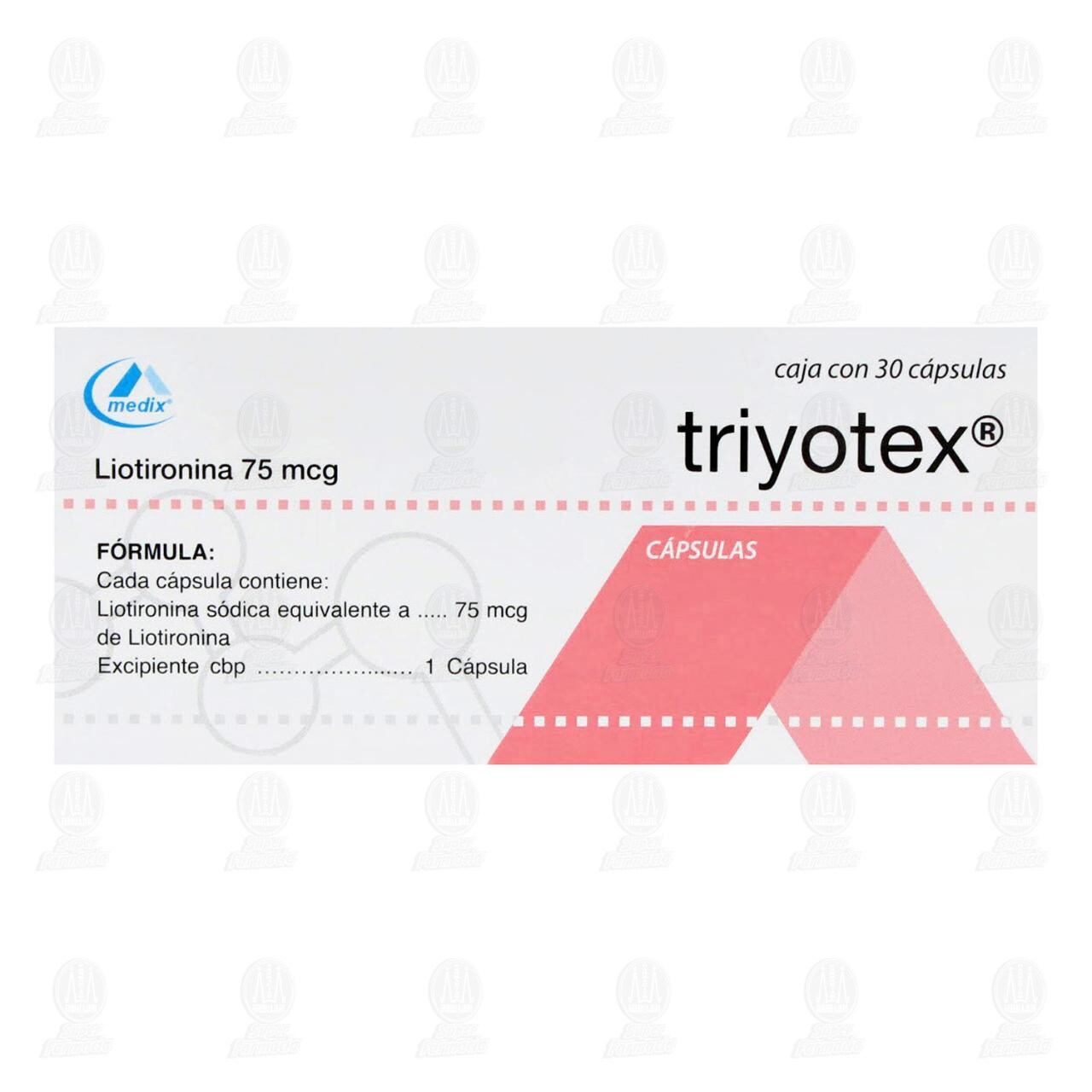Triyotex 75 mcg, 30 C&aacute;psulas. image number 1