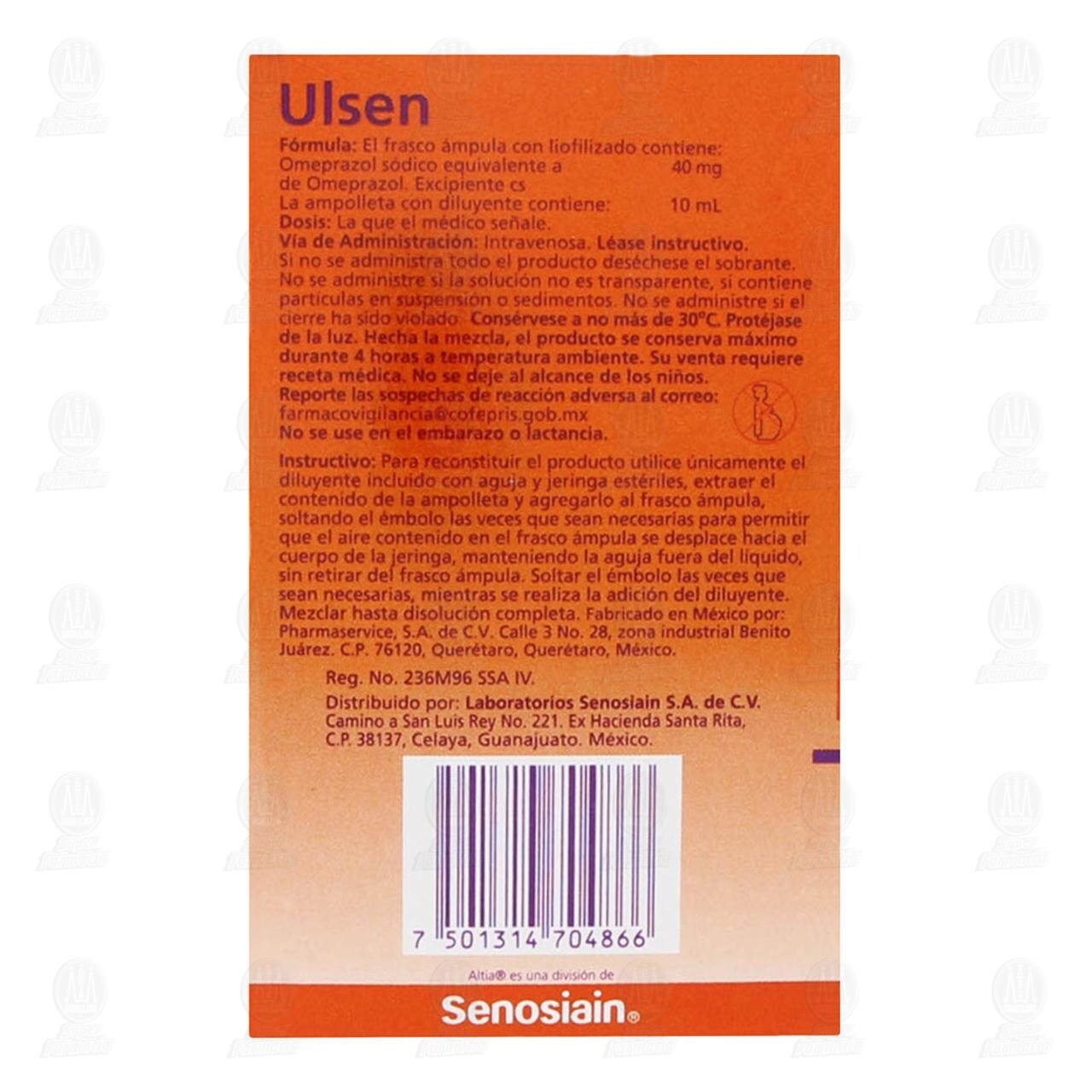 Ulsen 40 mg Soluci&oacute;n Inyectable, 1 pz. image number 2
