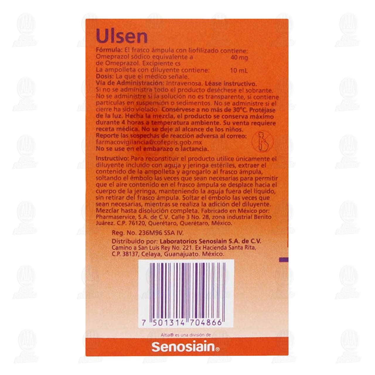 Ulsen 40 mg Soluci&oacute;n Inyectable, 1 pz. image number 2