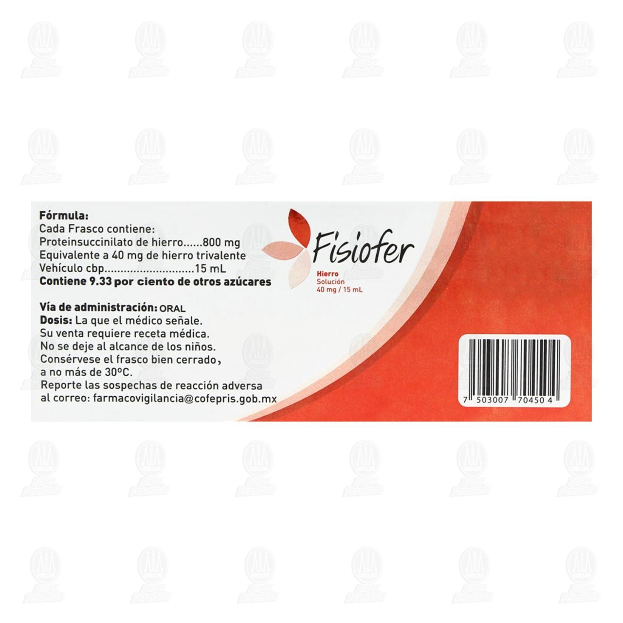 Fisiofer 40mg/15ml Solución, 10 Frascos. image number 2