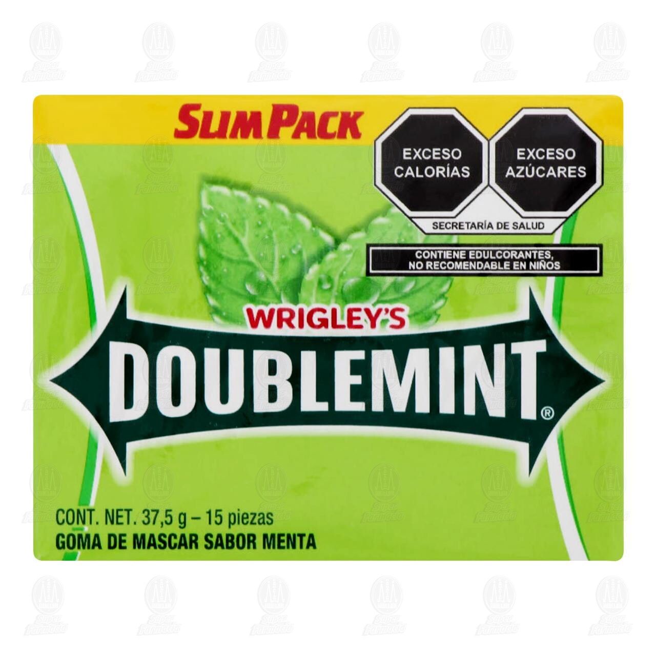 Goma de Mascar Doublemint Sabor Menta, 37.5 gr.