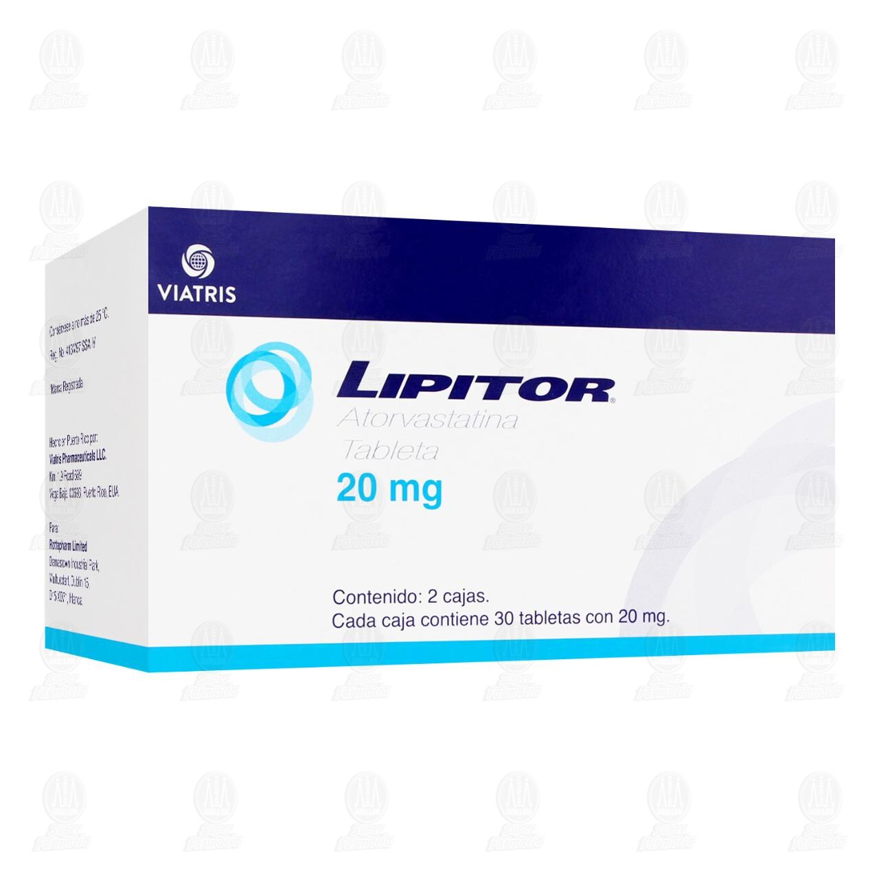 Pack Lipitor 20 mg, 2 Cajas 30 Tabletas c/u. image number 0