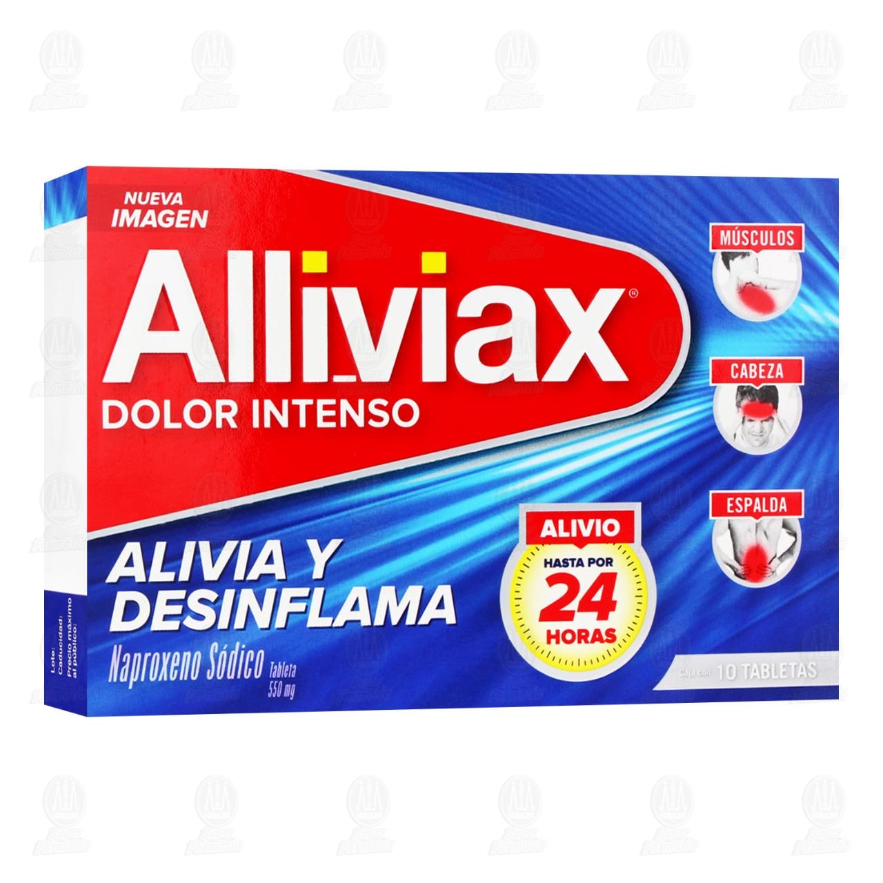 Alliviax 550 mg, 10 Tabletas. image number 0