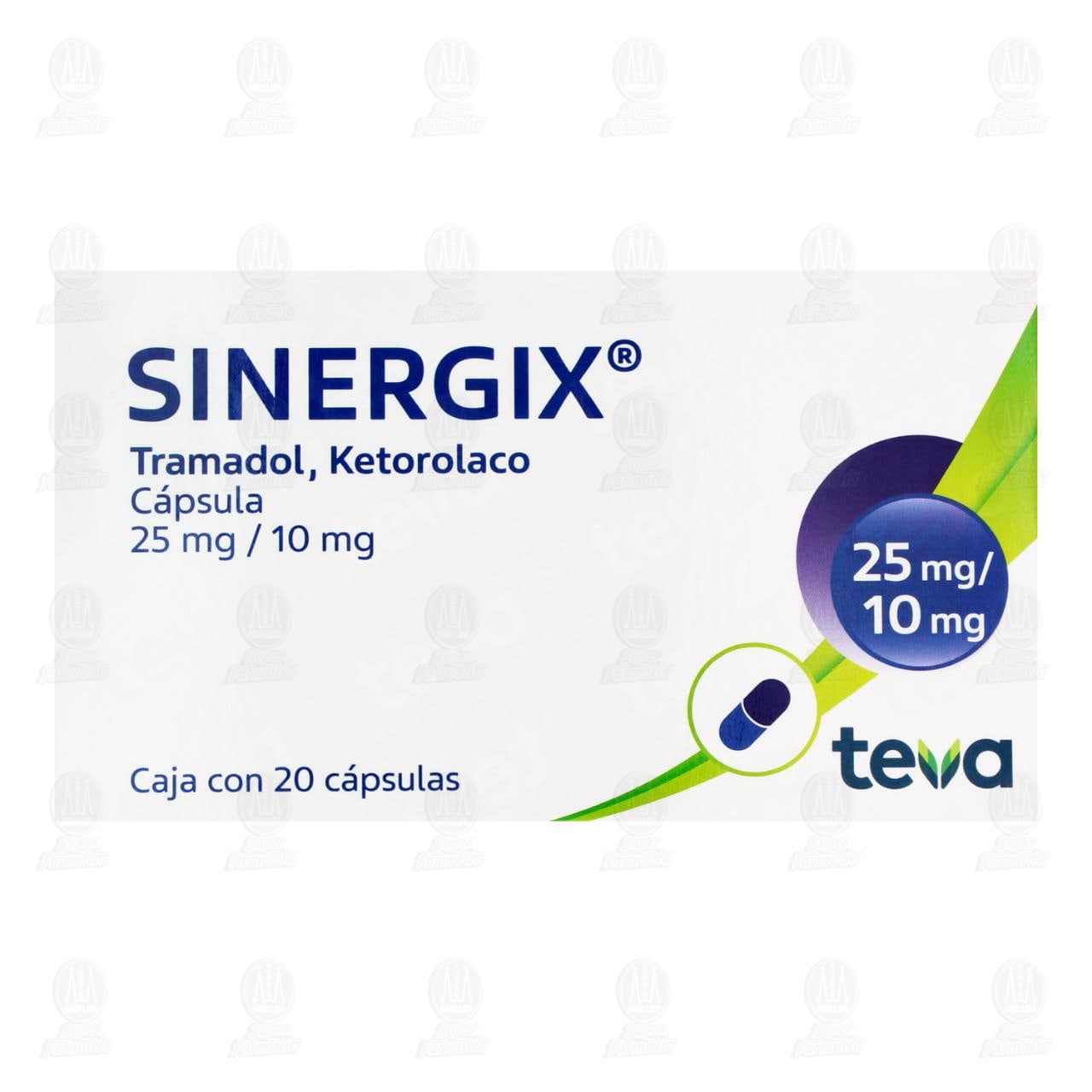 Sinergix 25mg/10mg, 20 C&aacute;psulas. image number 1