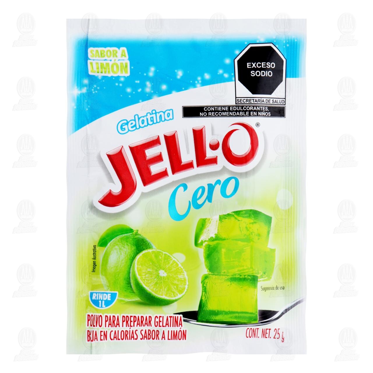 Polvo Jell-O para Preparar Gelatina Cero Sabor a Lim&oacute;n, 25 gr. image number 0