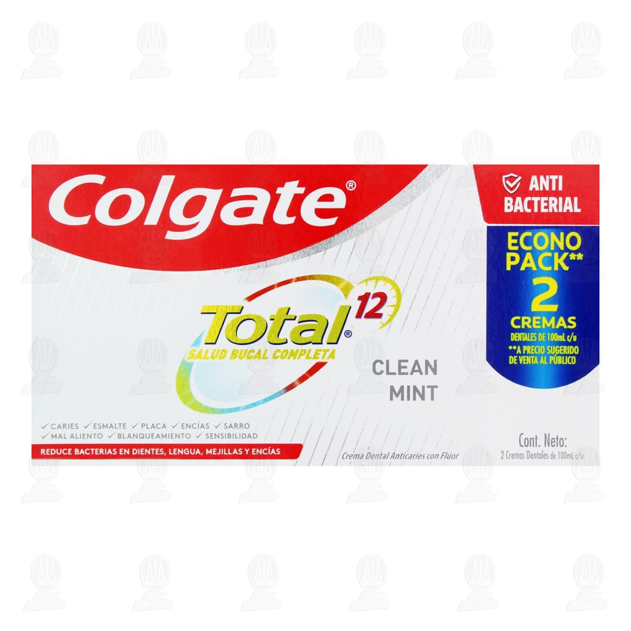 Pack Pasta Dental Colgate Total 12 Clean Mint, 2 pzas de 100 ml c/u. image number 1