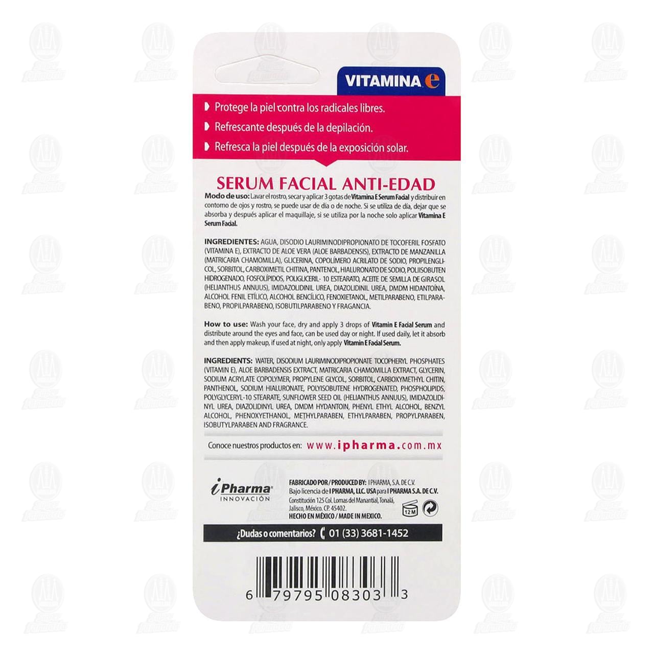 Serum Vitamina E Facial, 15 ml. image number 1