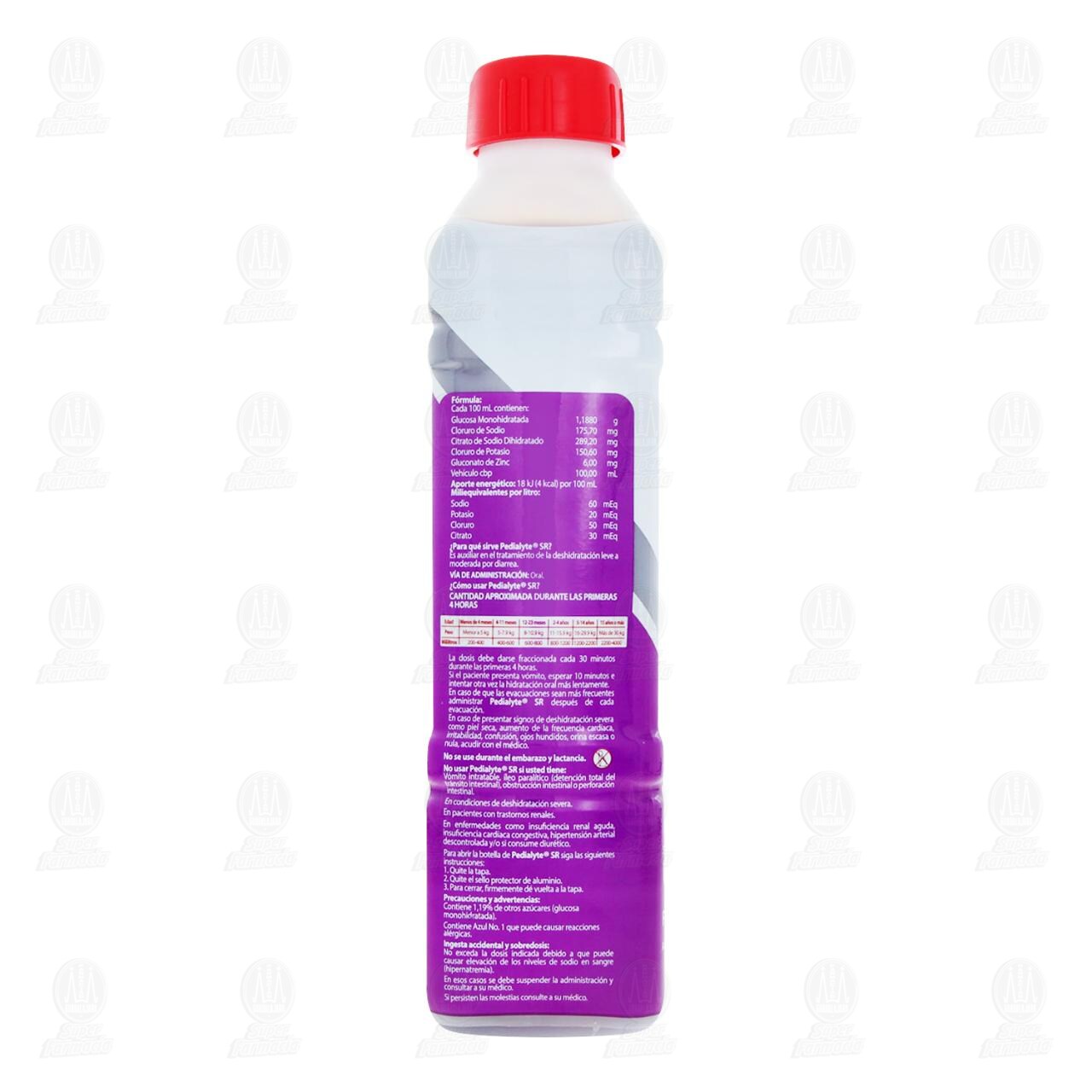 Electrolitos Orales Pedialyte SR 60mEq Sabor Uva, 500 ml. image number 2