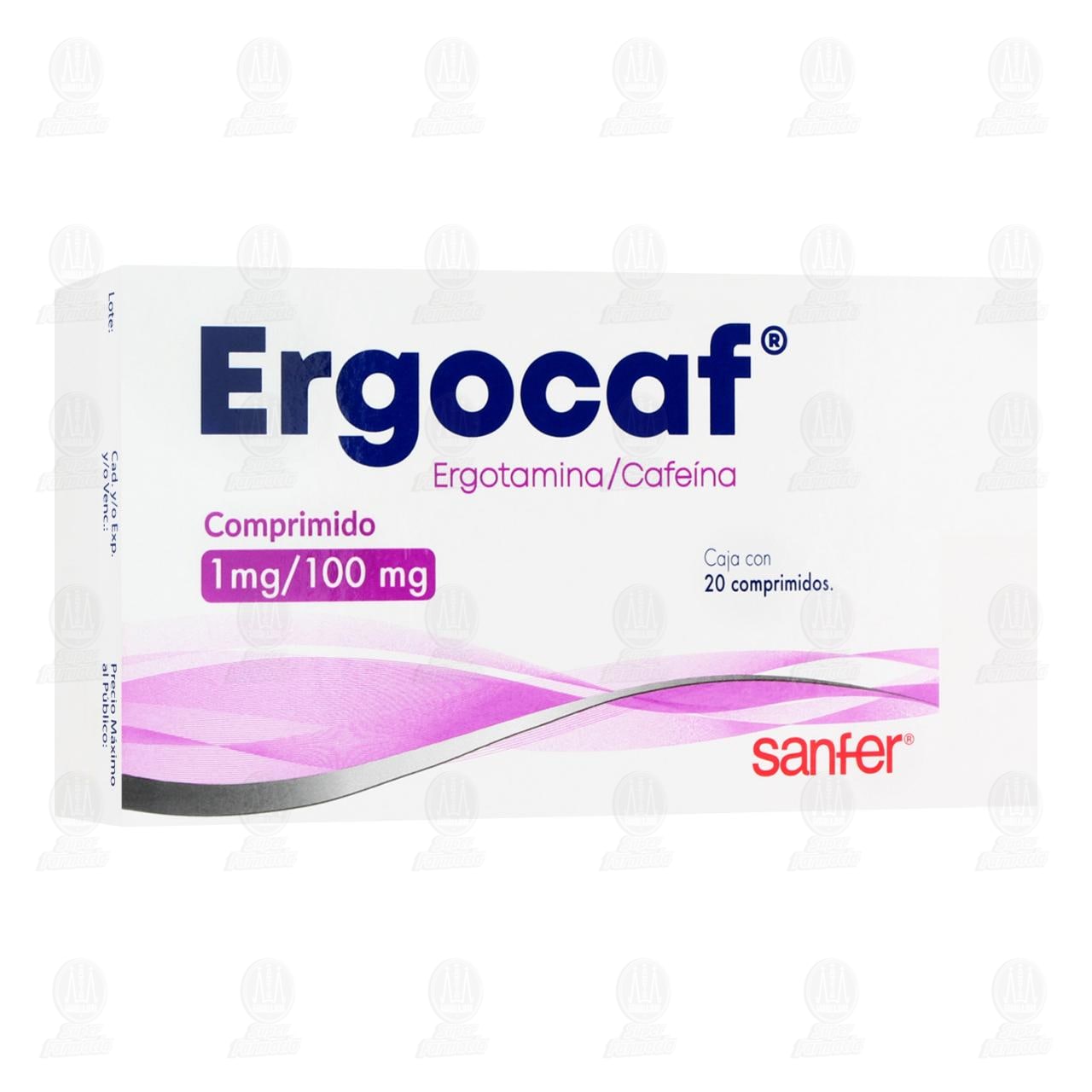 Ergocaf 1mg/100mg, 20 Comprimidos. image number 0