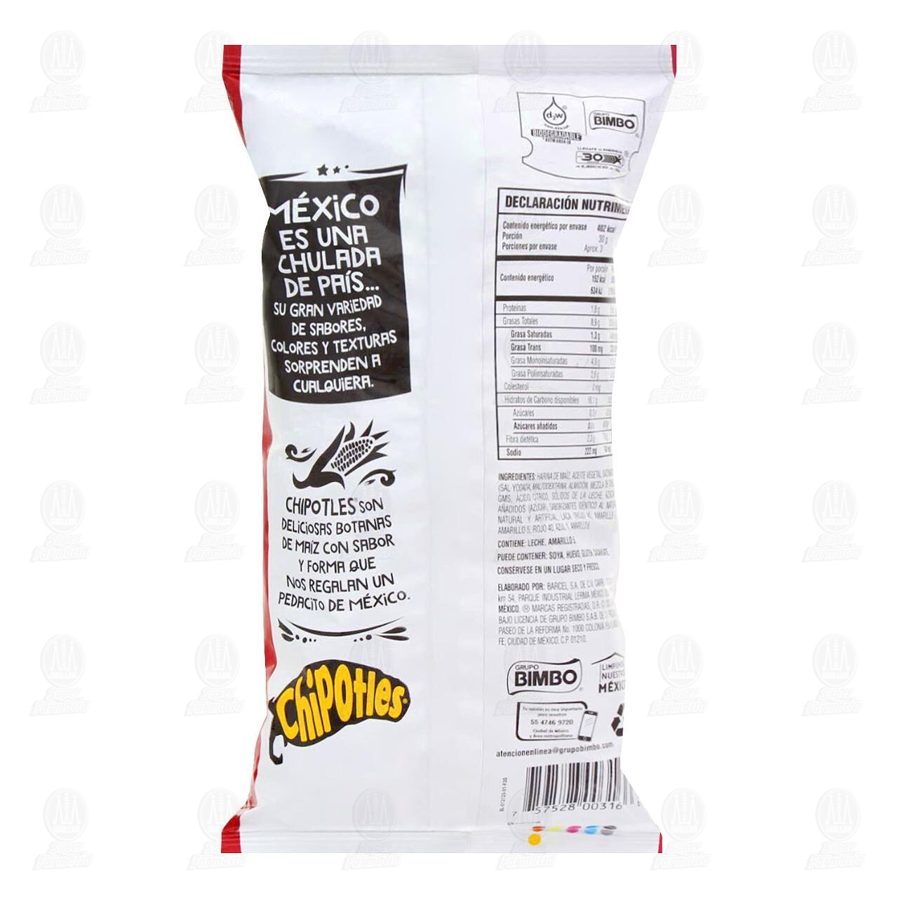 Frituras Chipotles Sabor Chipotle y Queso, 80 gr. image number 1