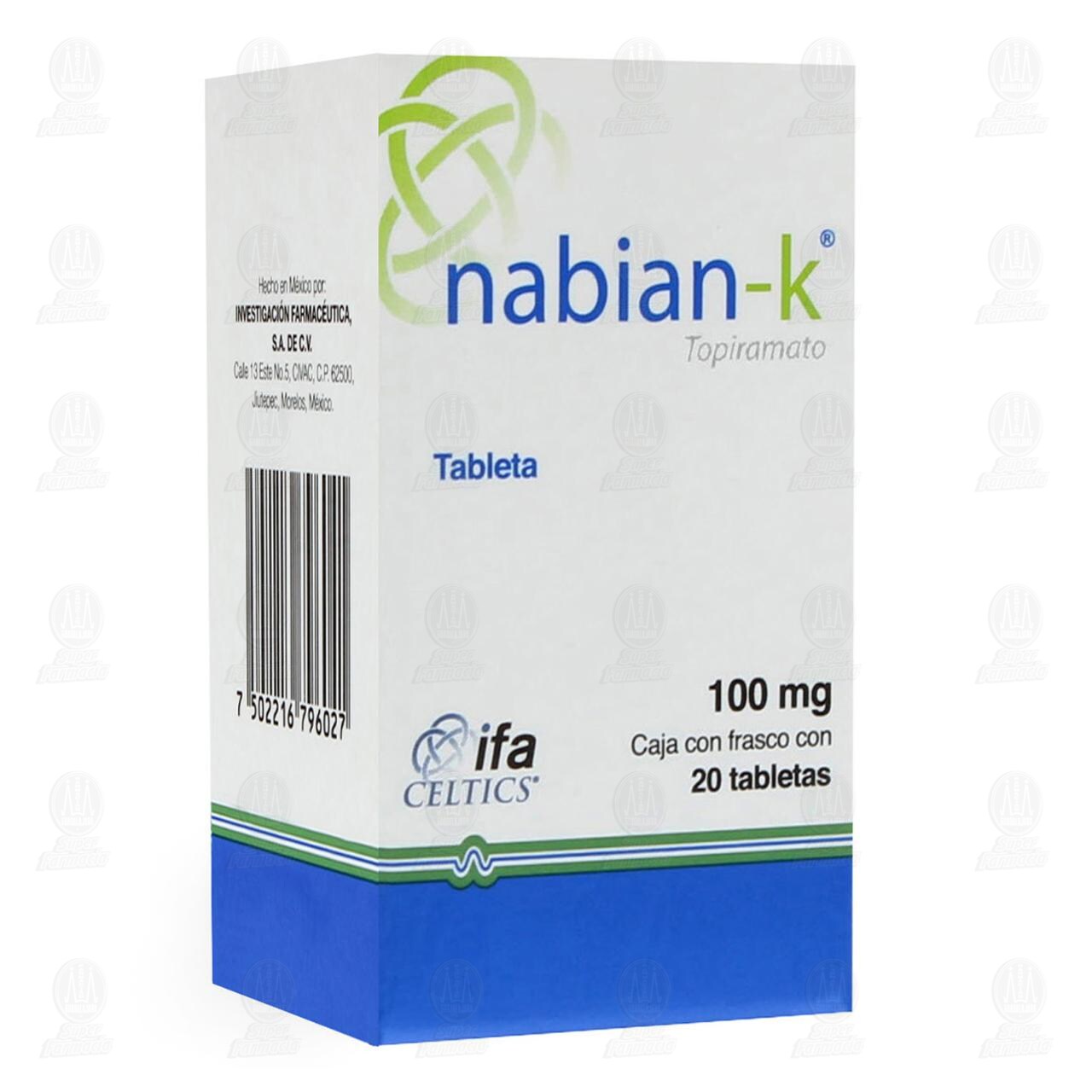 Nabian K 100 mg, 20 Tabletas. image number 0
