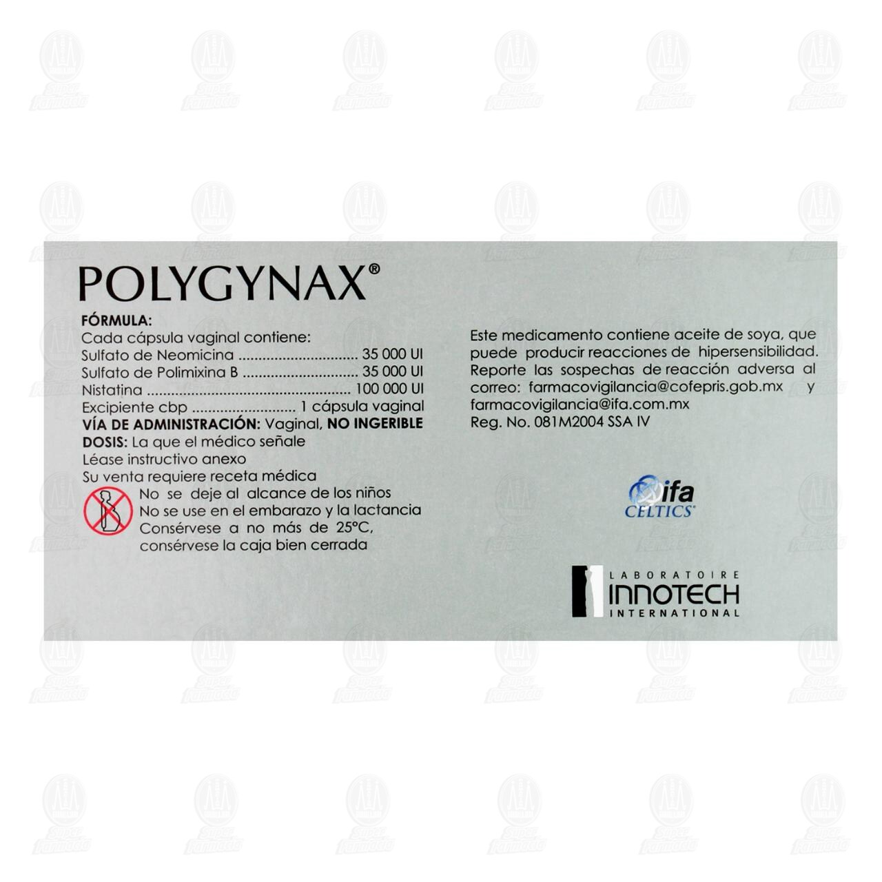 Polygynax Vaginal 35000/35000/100000UI, 6 C&aacute;psulas. image number 2