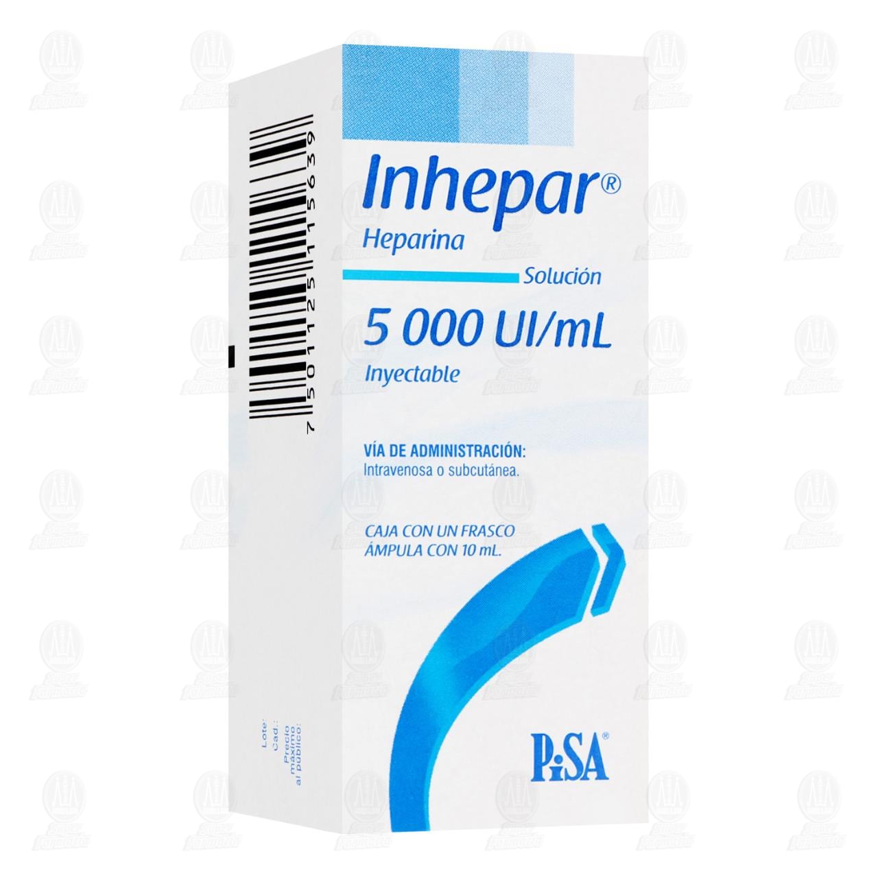 Inhepar 5 000 UI/ml Solución Inyectable, 10 ml.