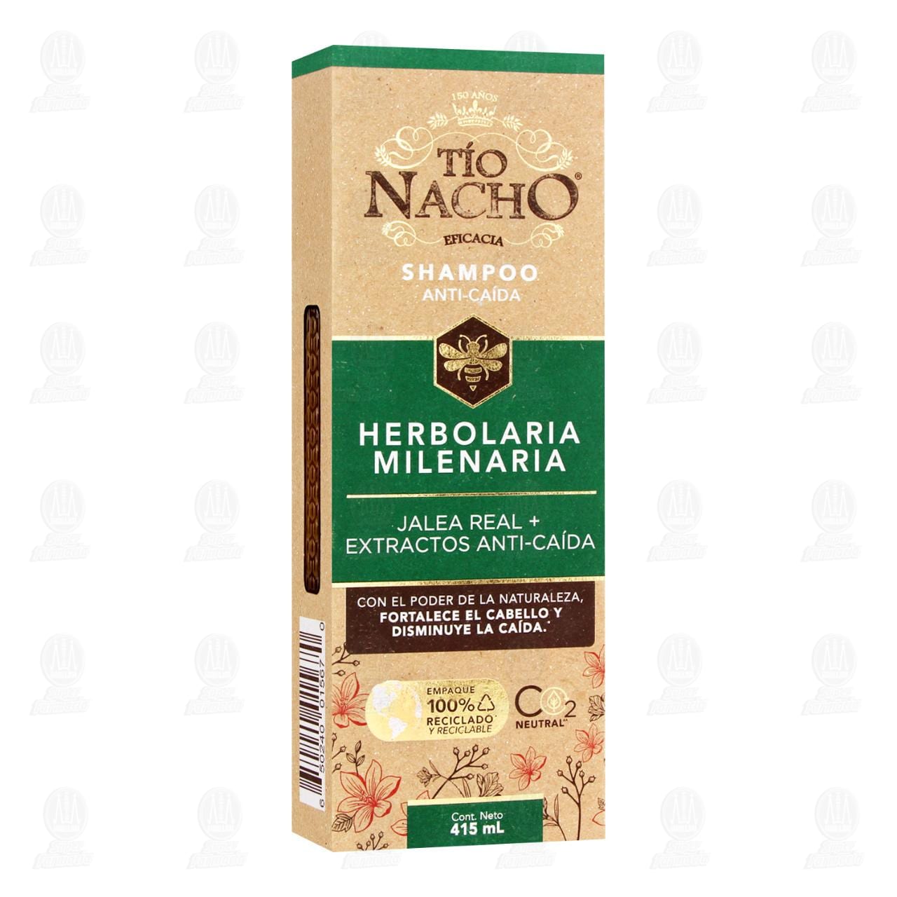 Shampoo T&iacute;o Nacho Herbolaria Milenaria Jalea Real + Extractos Anti-Ca&iacute;da, 415 ml.