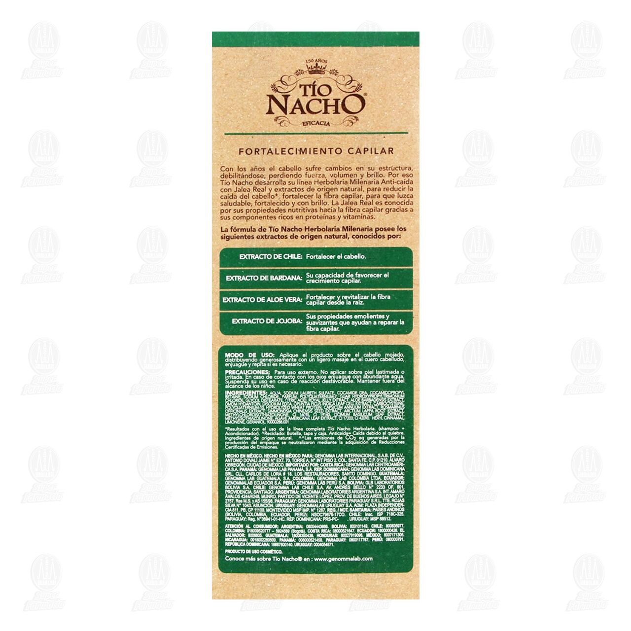 Shampoo T&iacute;o Nacho Herbolaria Milenaria Jalea Real + Extractos Anti-Ca&iacute;da, 415 ml. image number 2