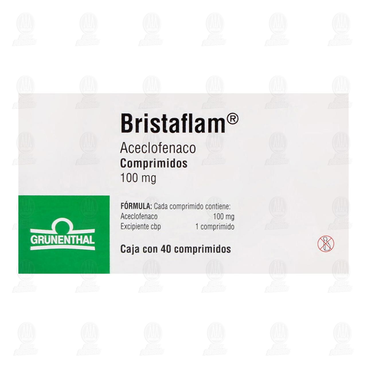 Bristaflam 100 mg, 40 Comprimidos. image number 2
