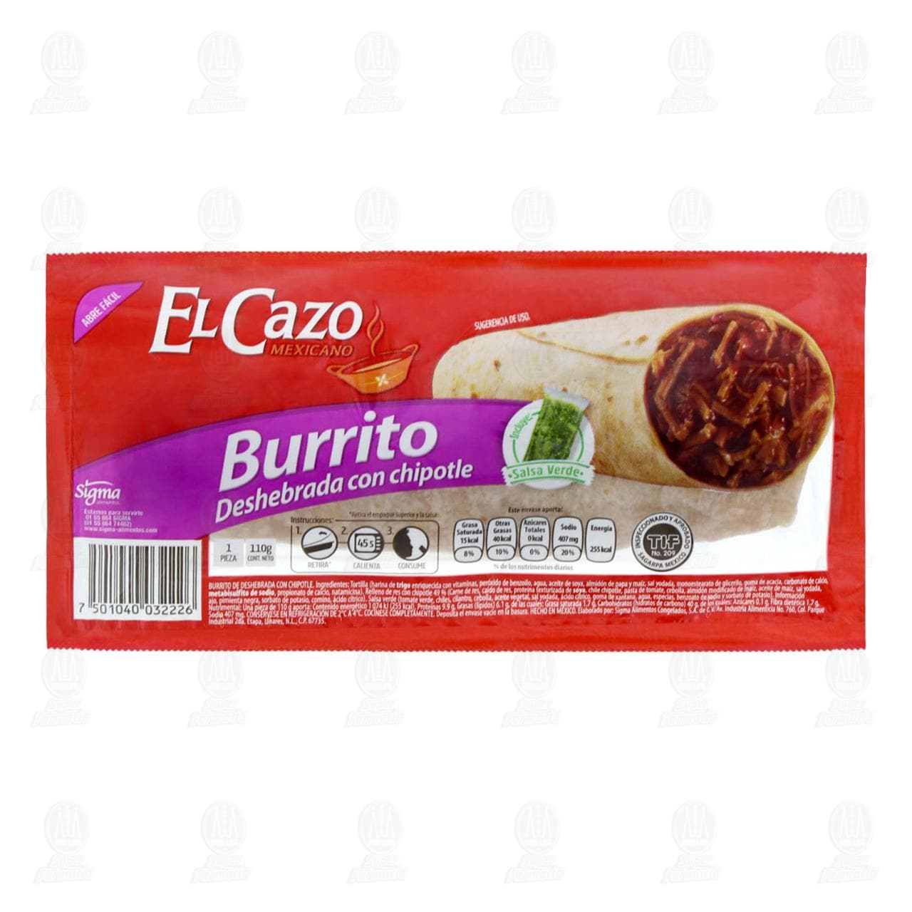 Burrito el Cazo Mexicano de Deshebrada con Chipotle, 110 gr Smart Club