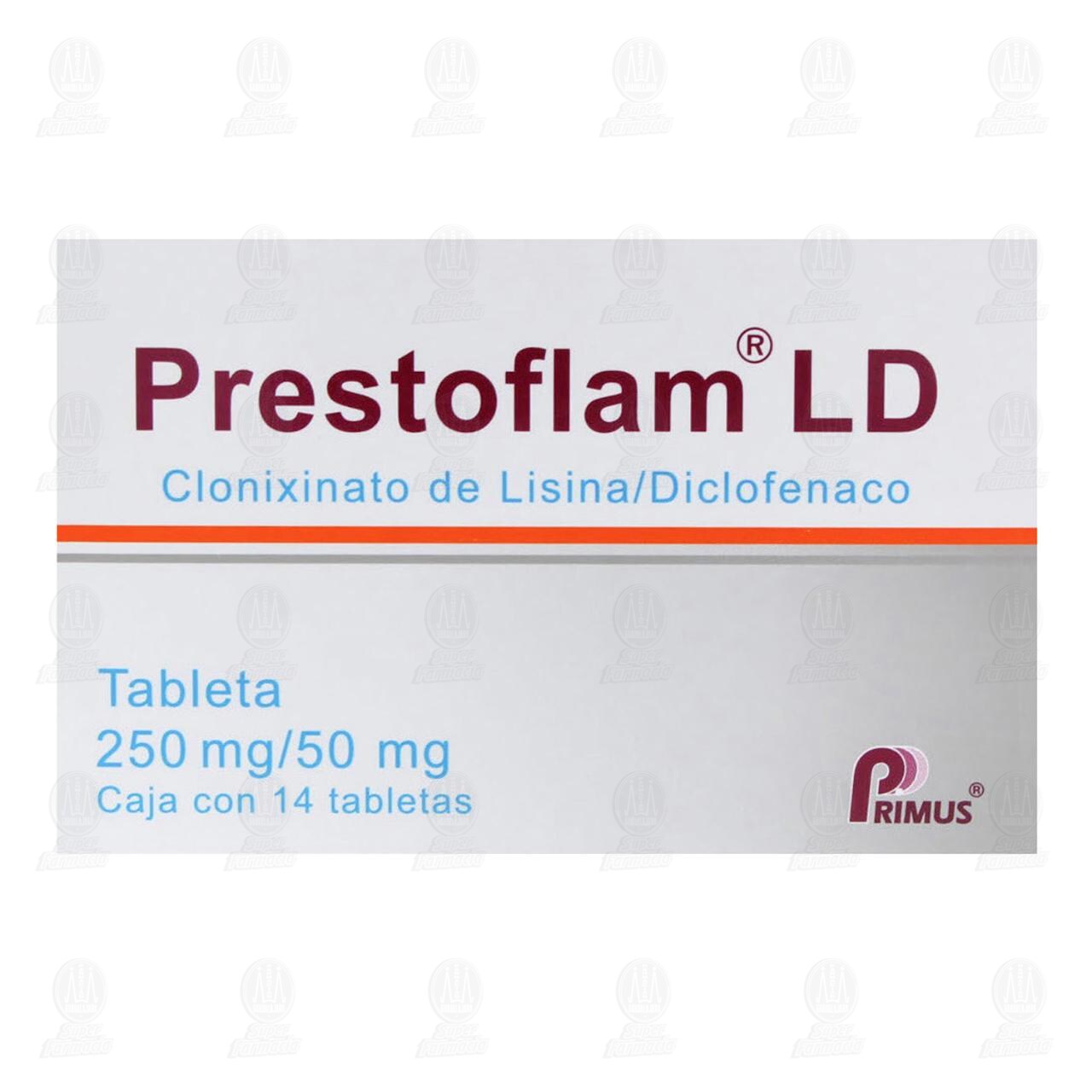 Prestoflam LD 250mg/50mg, 14 Tabletas. image number 1
