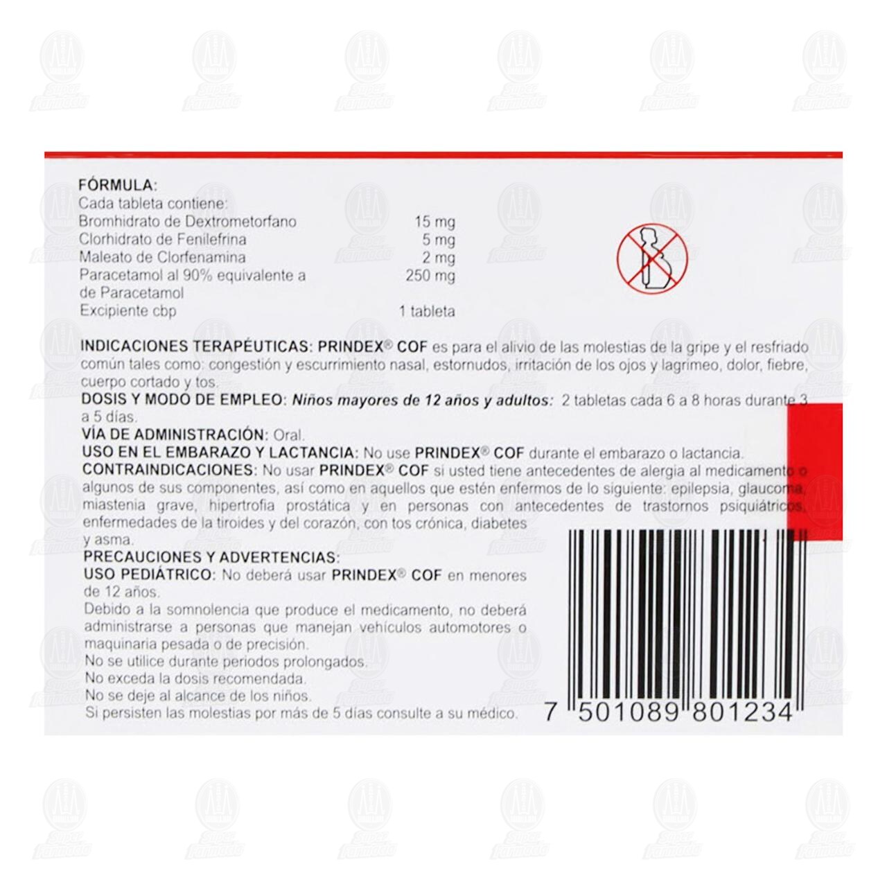 Prindex Cof, 20 Tabletas. image number 2