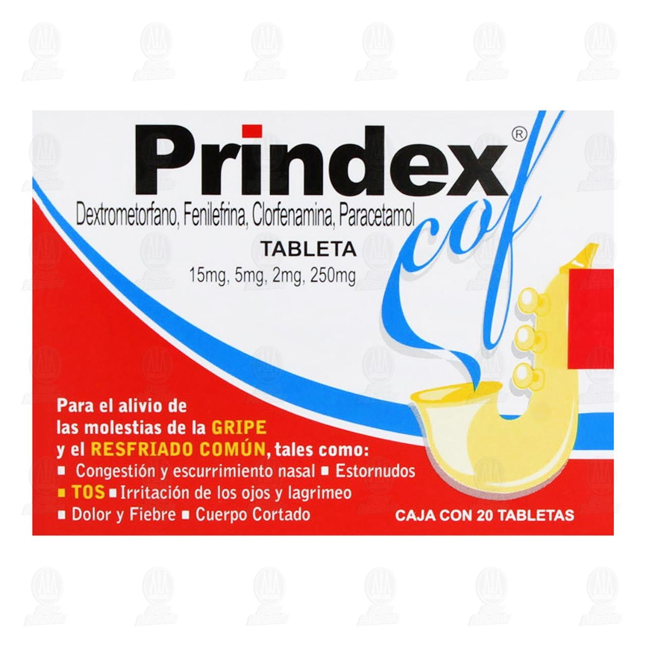 Prindex Cof, 20 Tabletas. image number 1