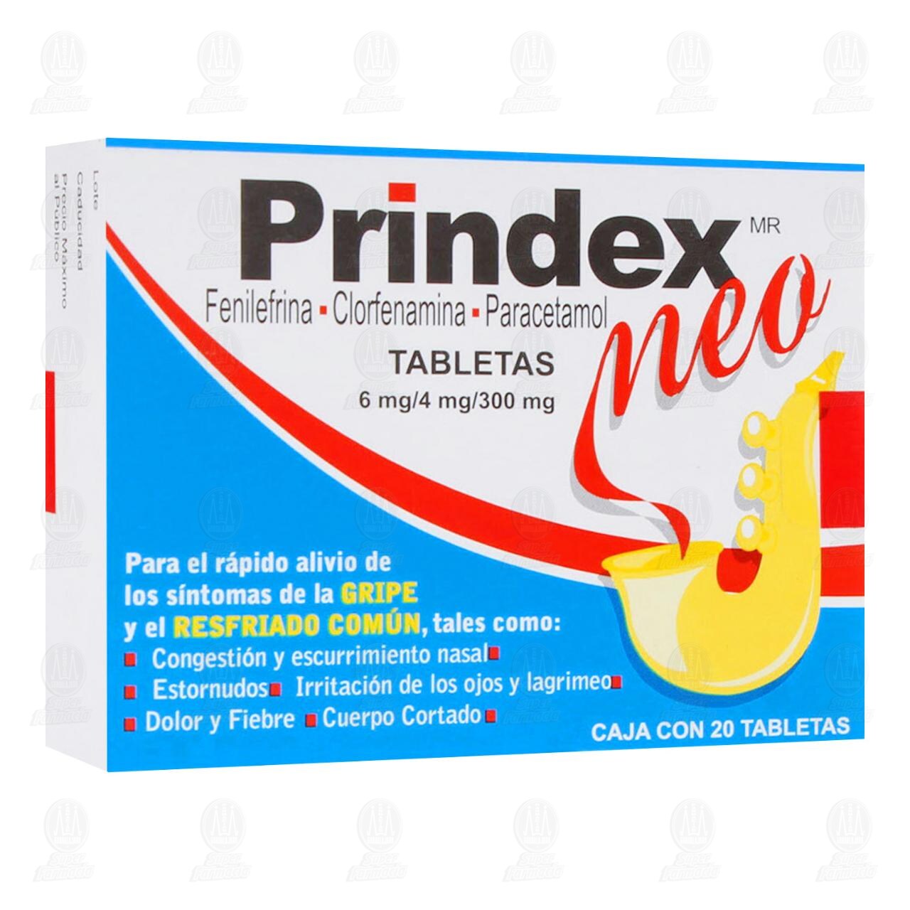 Prindex Neo 6mg/4mg/300mg, 20 Tabletas. image number 0