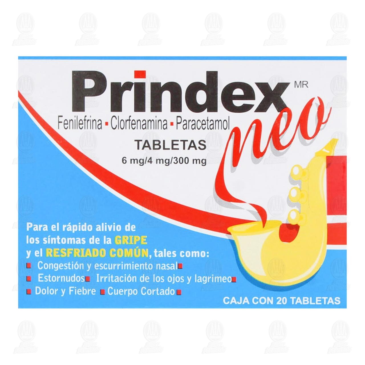 Prindex Neo 6mg/4mg/300mg, 20 Tabletas. image number 1