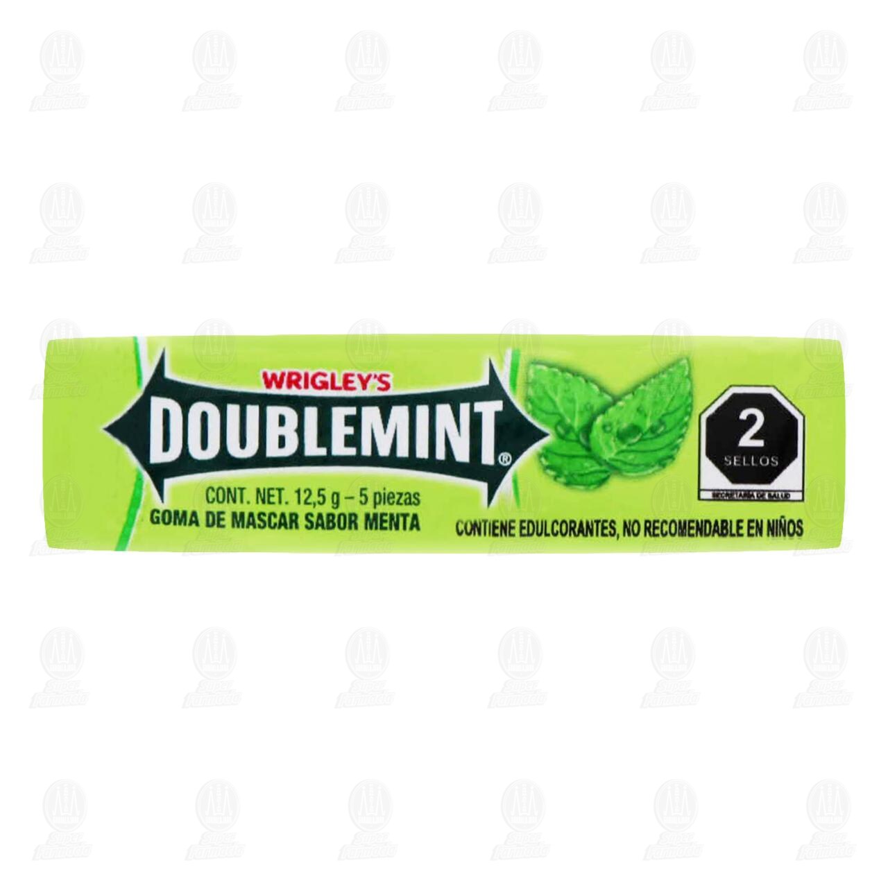 Goma de Mascar Doublemint Sabor Menta, 12.5 gr.