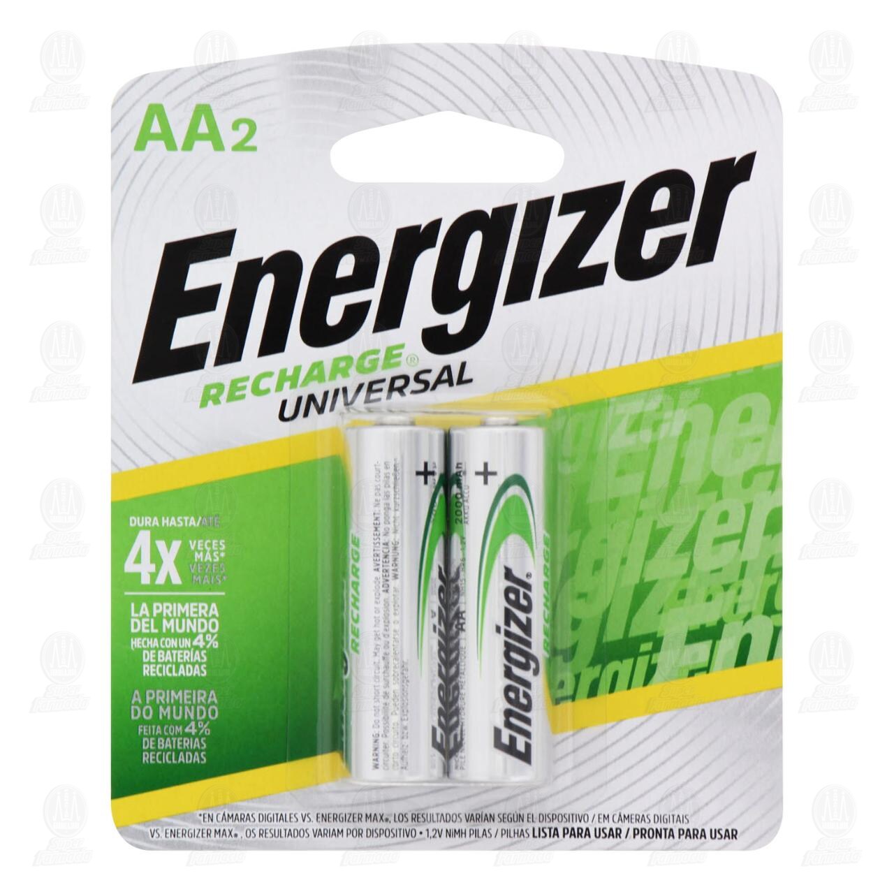 Pilas Energizer Recargables AA, 2 pzas.