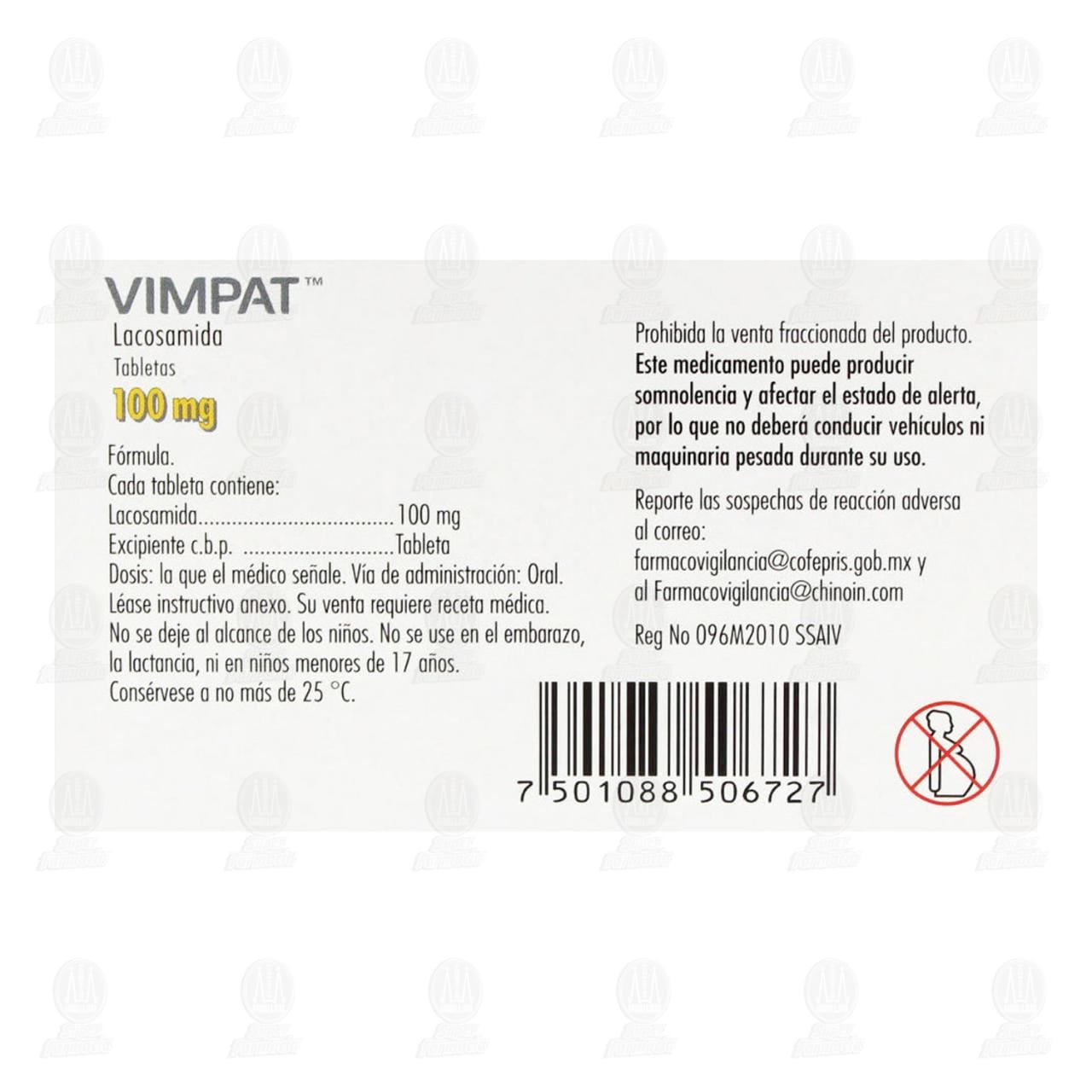 Vimpat 100 mg, 28 Tabletas. image number 2