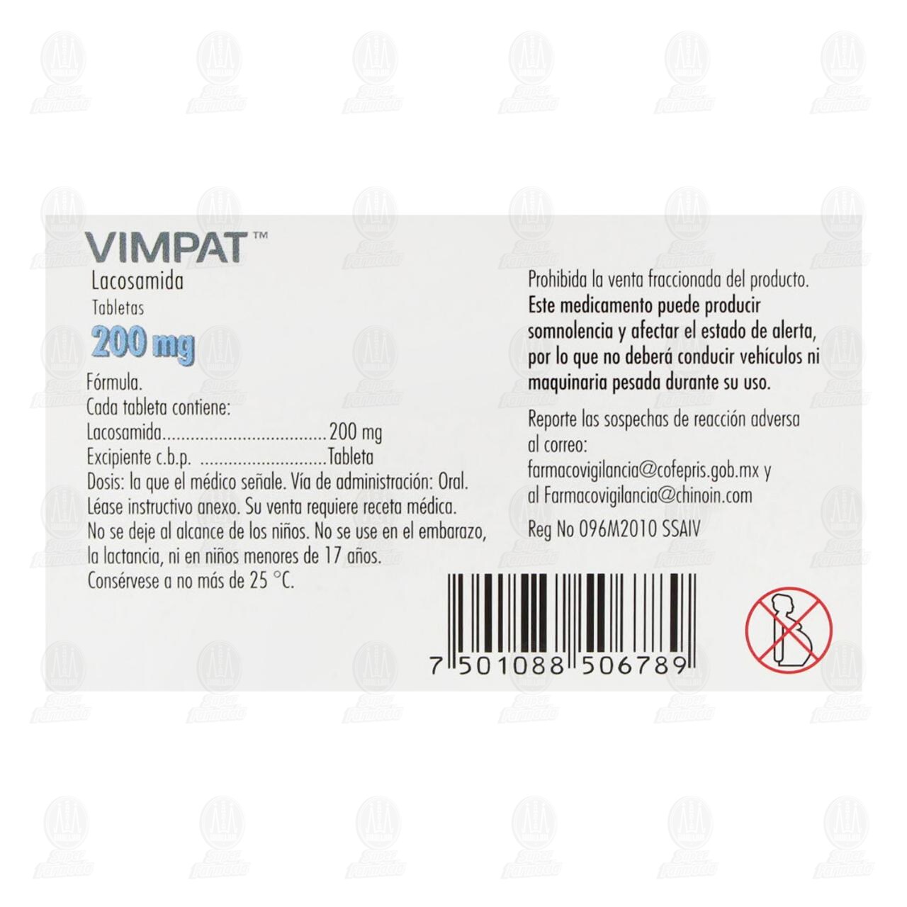 Vimpat 200 mg, 28 Tabletas. image number 2
