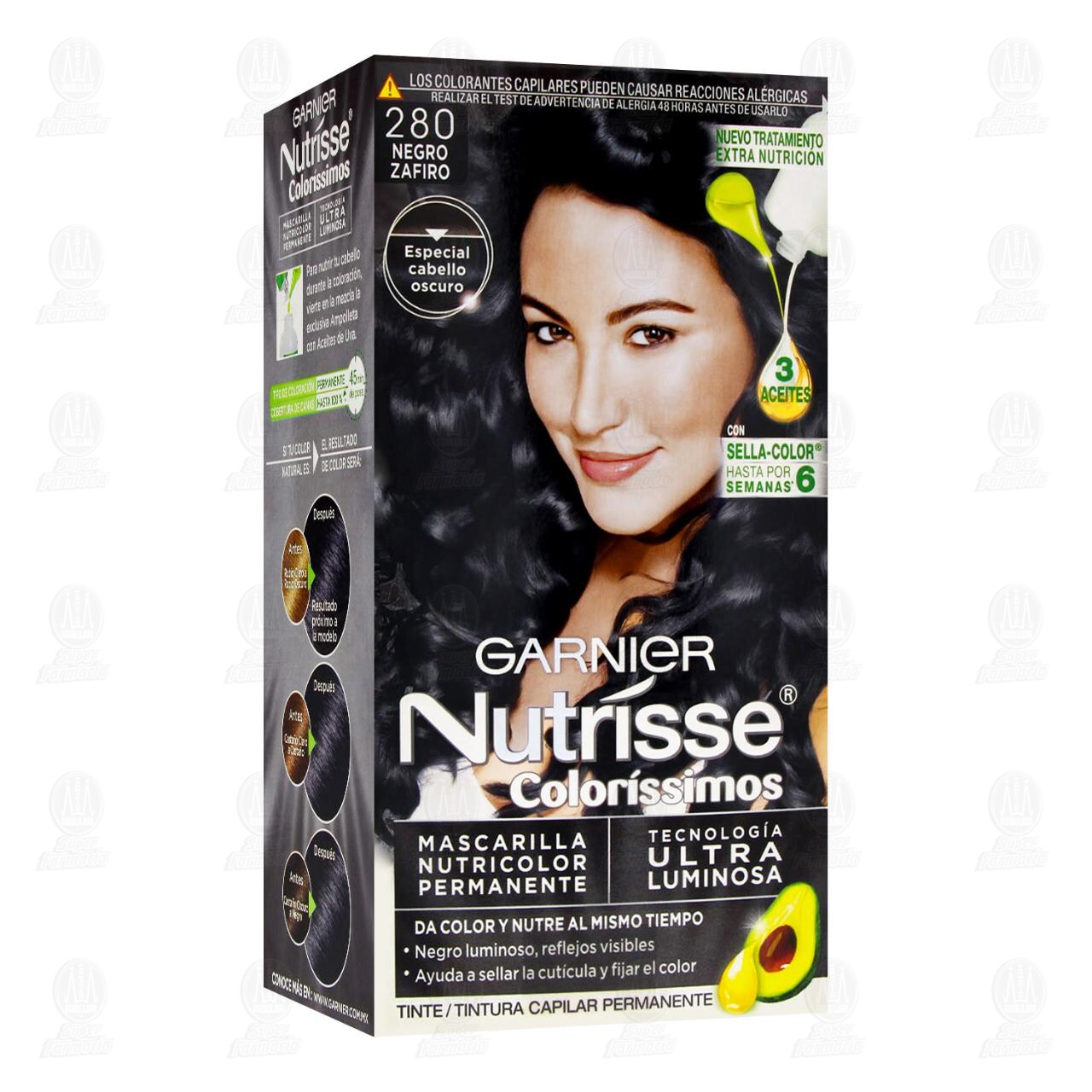 Tinte Garnier Nutrisse Color&iacute;ssimos Color Negro Zafiro (280), 1 pz.