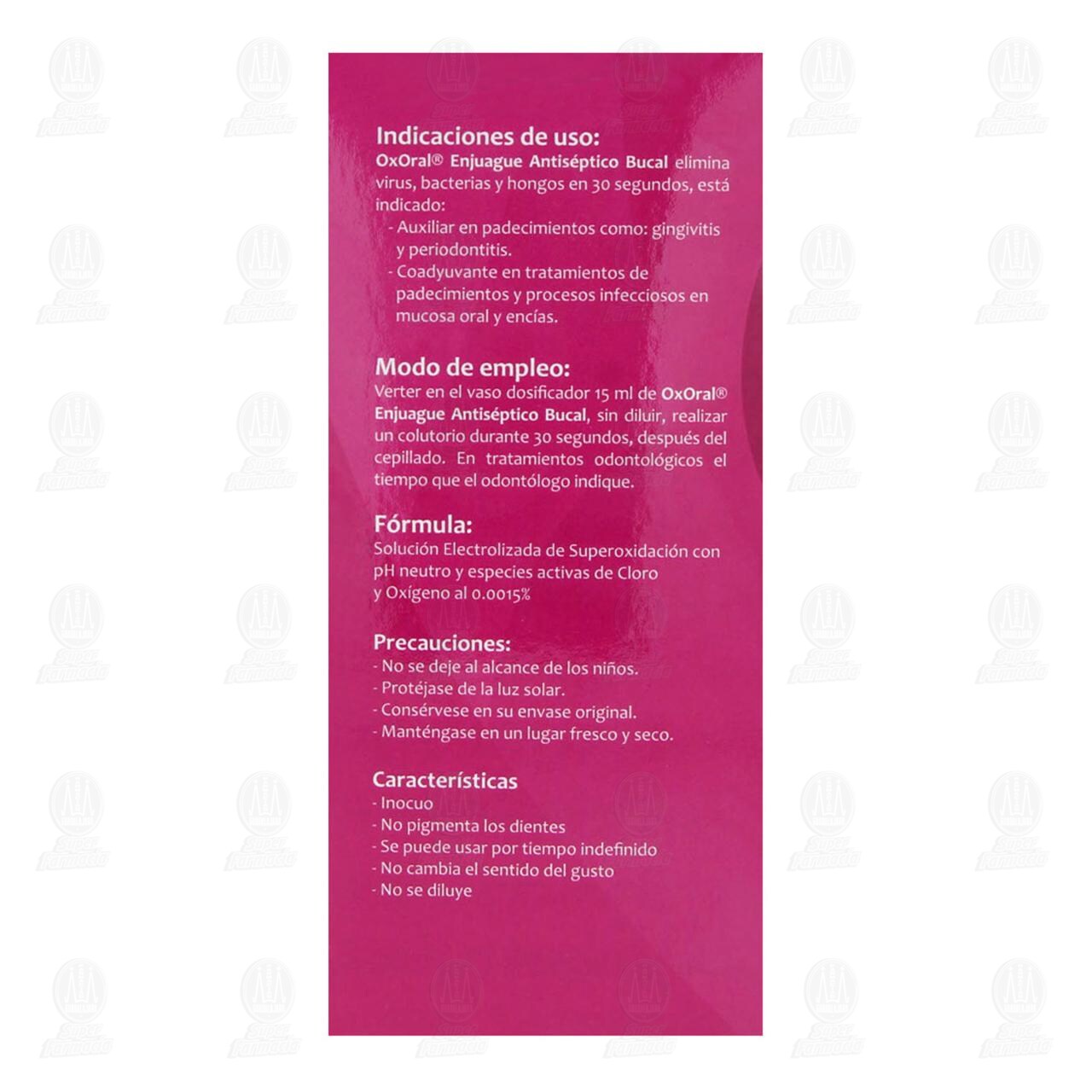 Antis&eacute;ptico Bucal Oxoral 0.0015% Soluci&oacute;n, 240 ml. image number 2