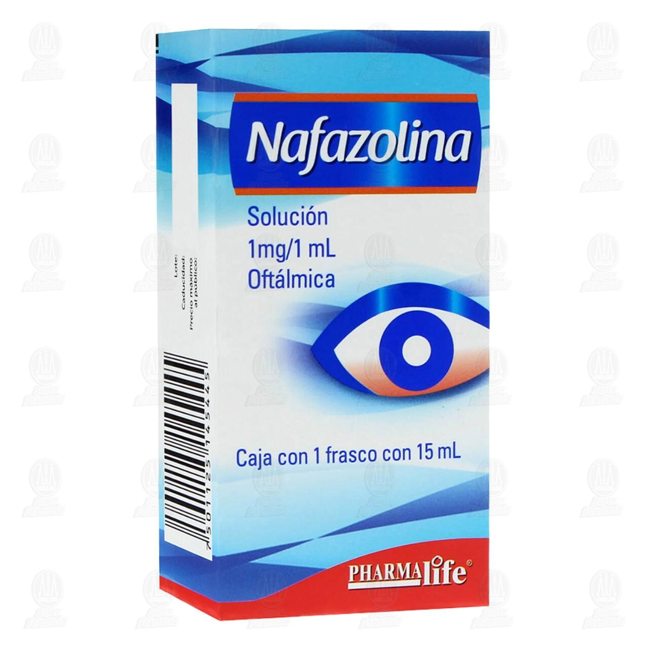 Nafazolina 1mg/1ml 15ml, Solución Oftálmica Pharmalife.