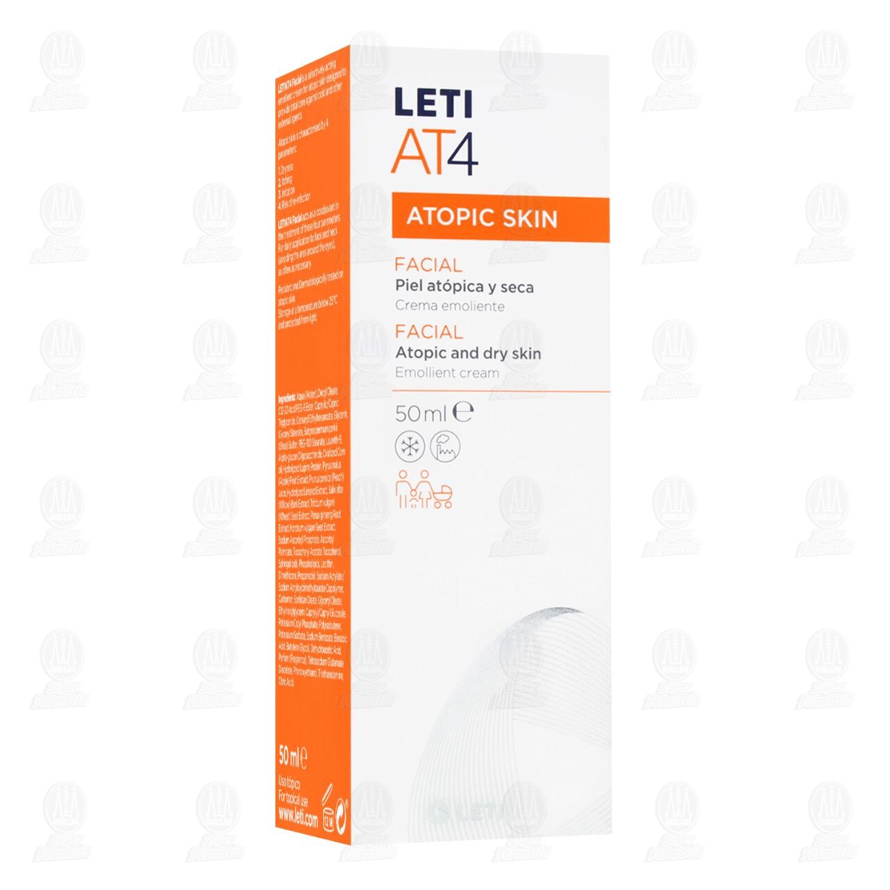 Leti AT4 Crema Facial Piel At&oacute;pica y Seca, 50 ml. image number 0