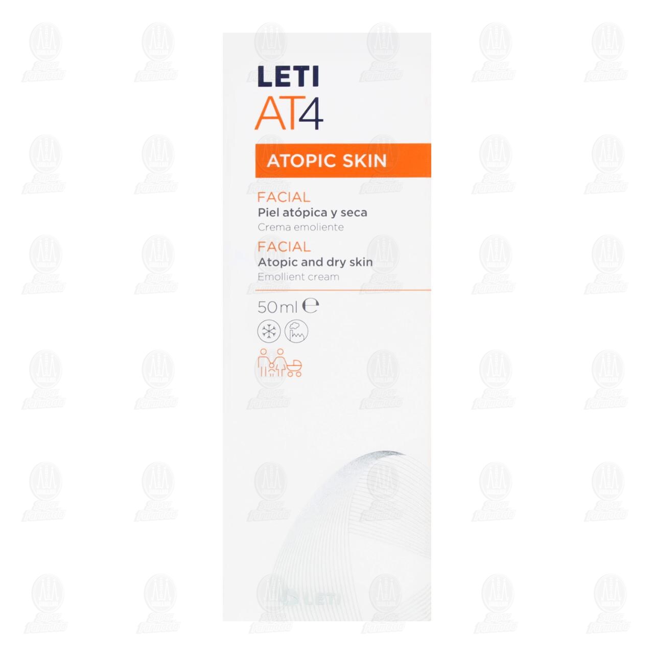 Leti AT4 Crema Facial Piel At&oacute;pica y Seca, 50 ml. image number 1
