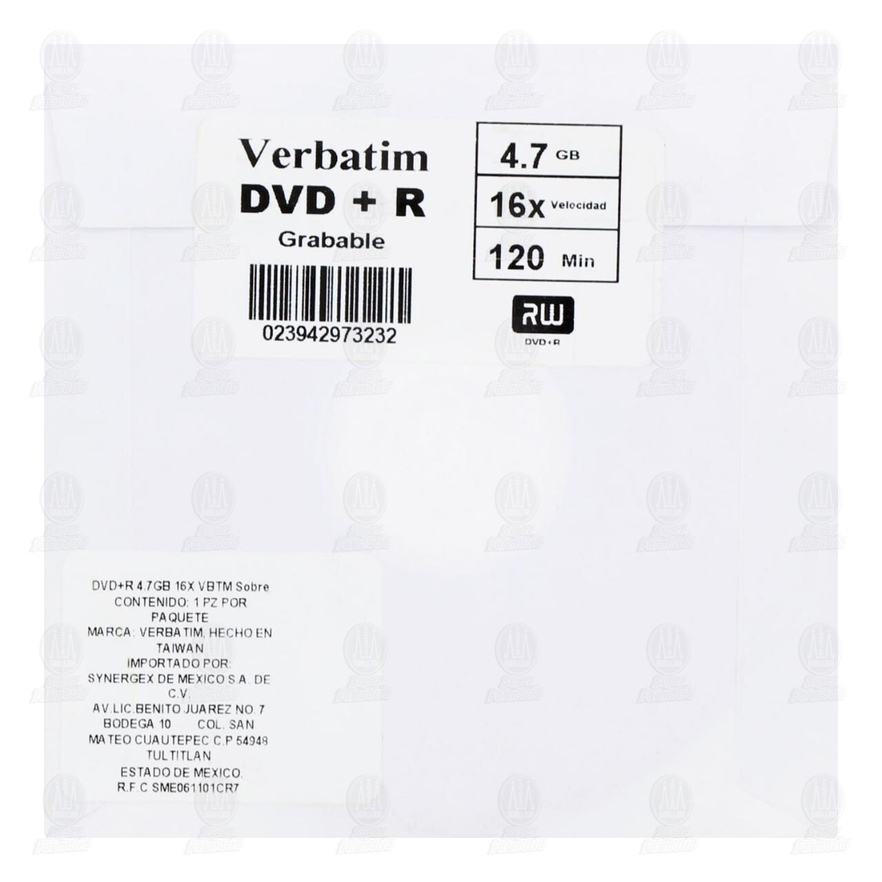 Disco Versátil Digital Verbatim DVD-R, 1 pz. image number 1