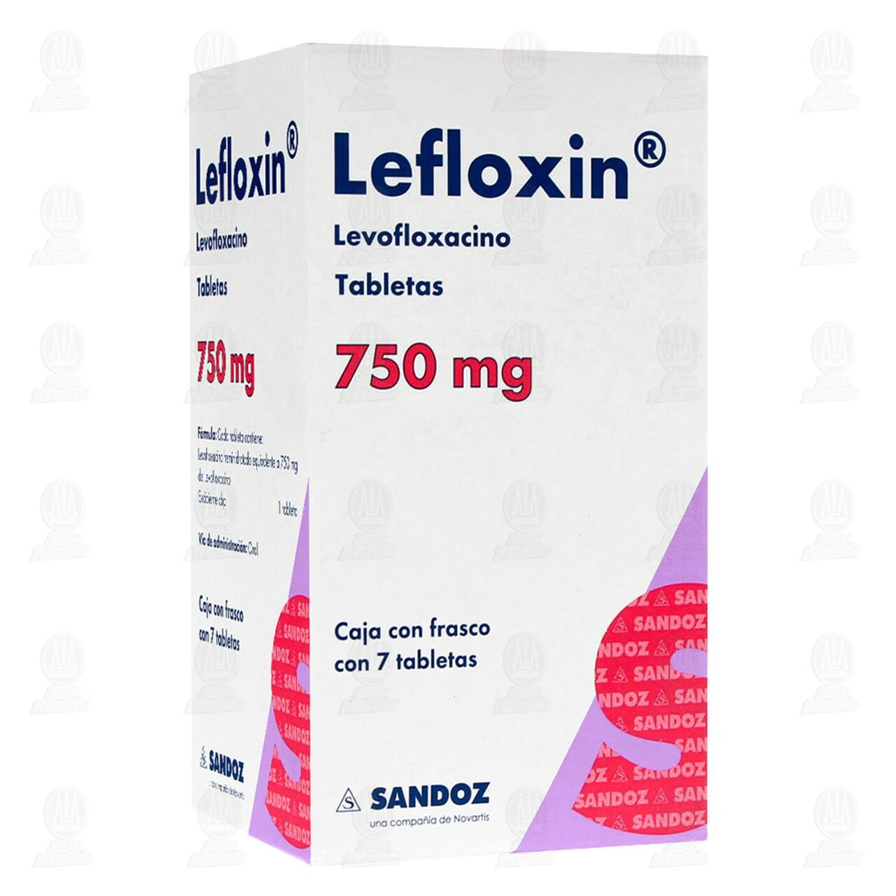 Lefloxin 750 mg, 7 Tabletas. image number 0