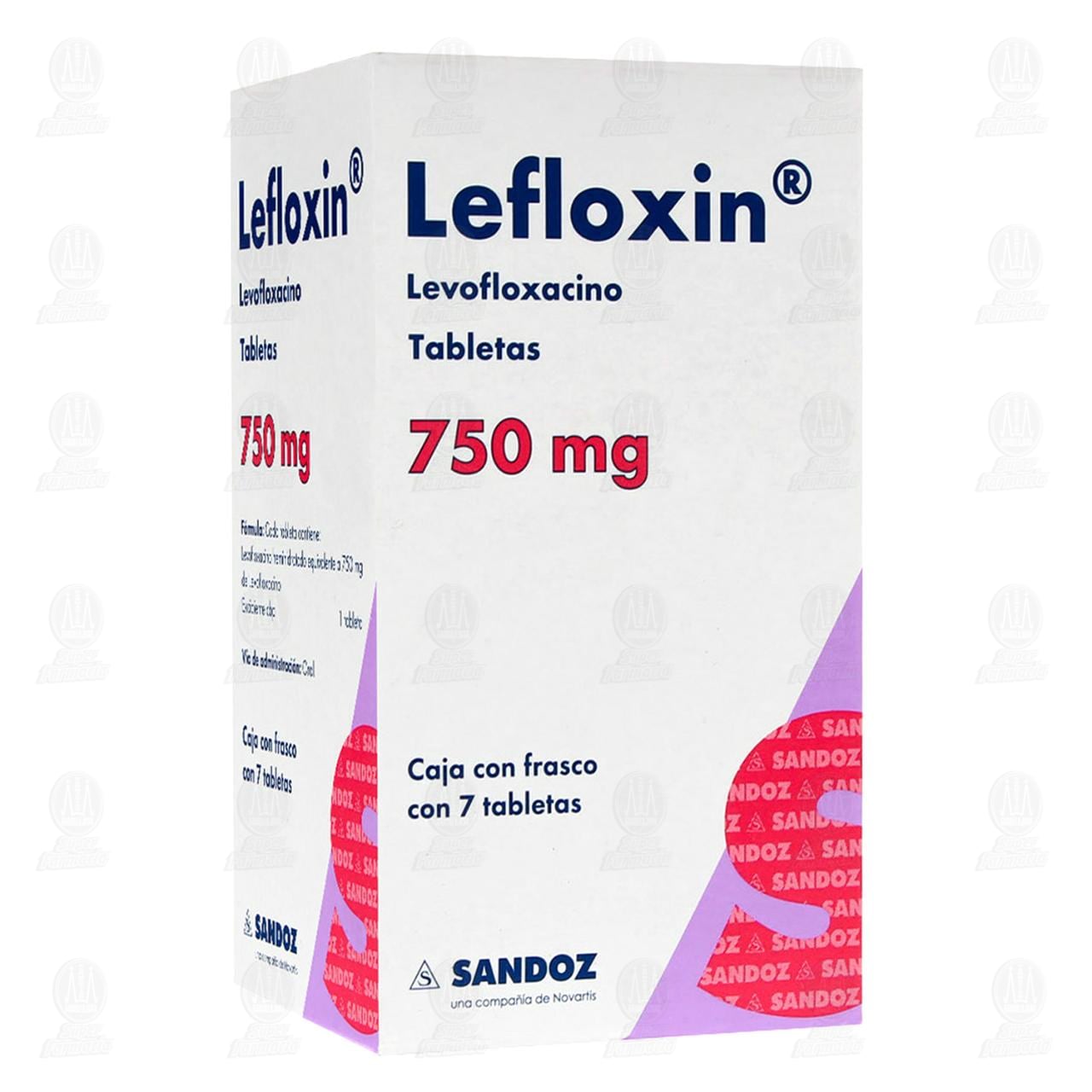 Lefloxin 750 mg, 7 Tabletas. image number 0