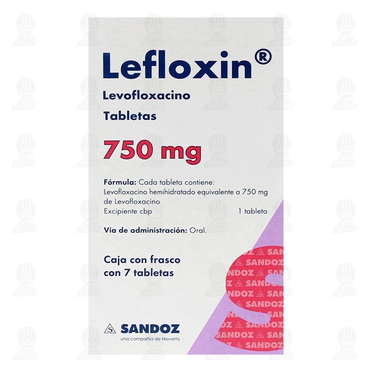 Lefloxin 750 mg, 7 Tabletas. image number 3