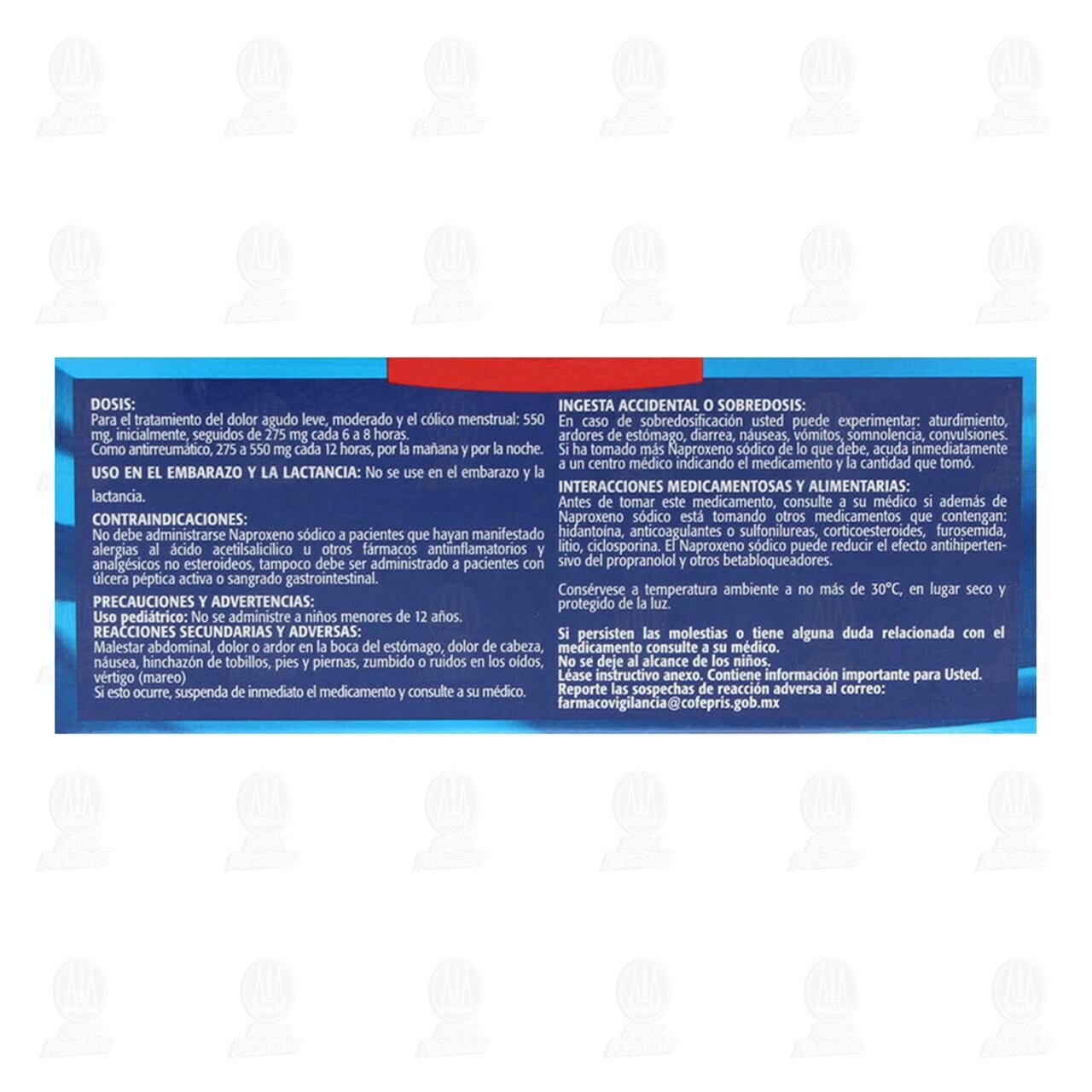 Naproxeno S&oacute;dico 275 mg, 20 Tabletas Pharmalife. image number 2