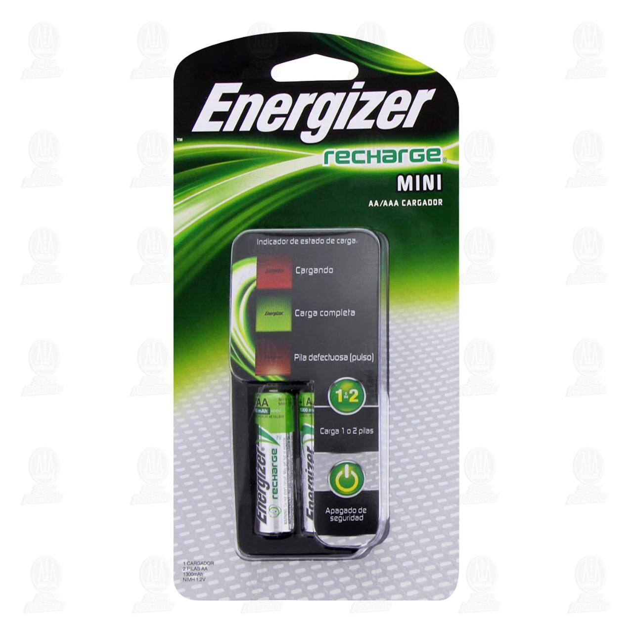 Cargador Mini Energizer para Pilas AA y AAA Ni-MH, 4 pzas.