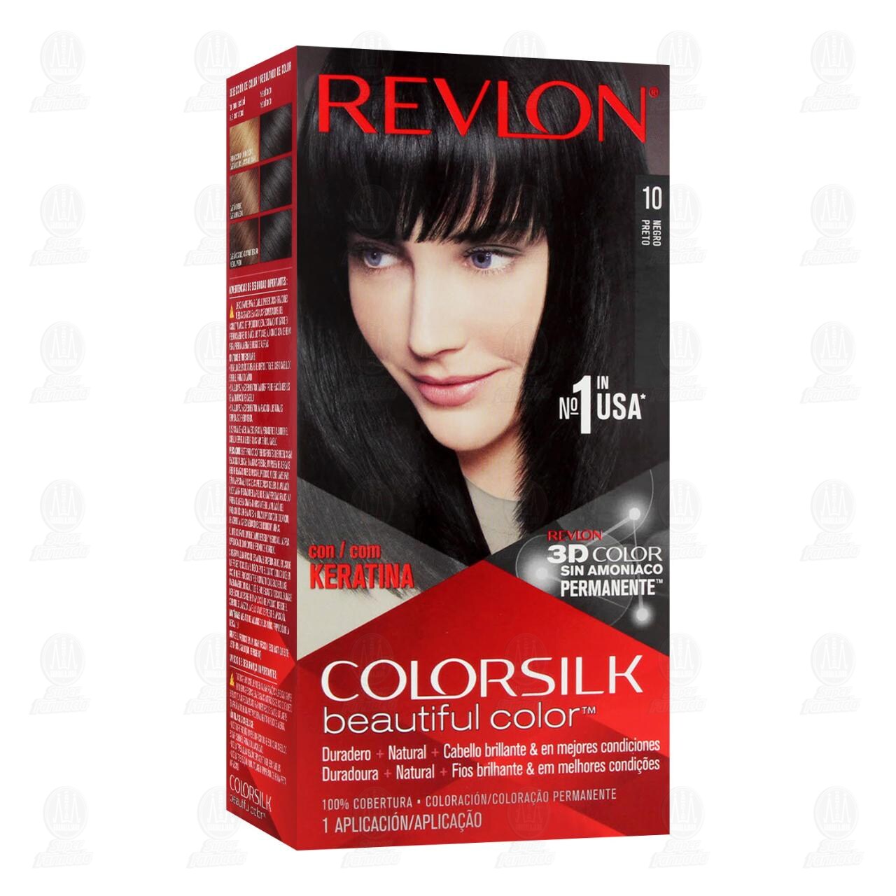 Tinte Revlon ColorSilk Beautiful Color Negro (10), 1 pz. image number 0