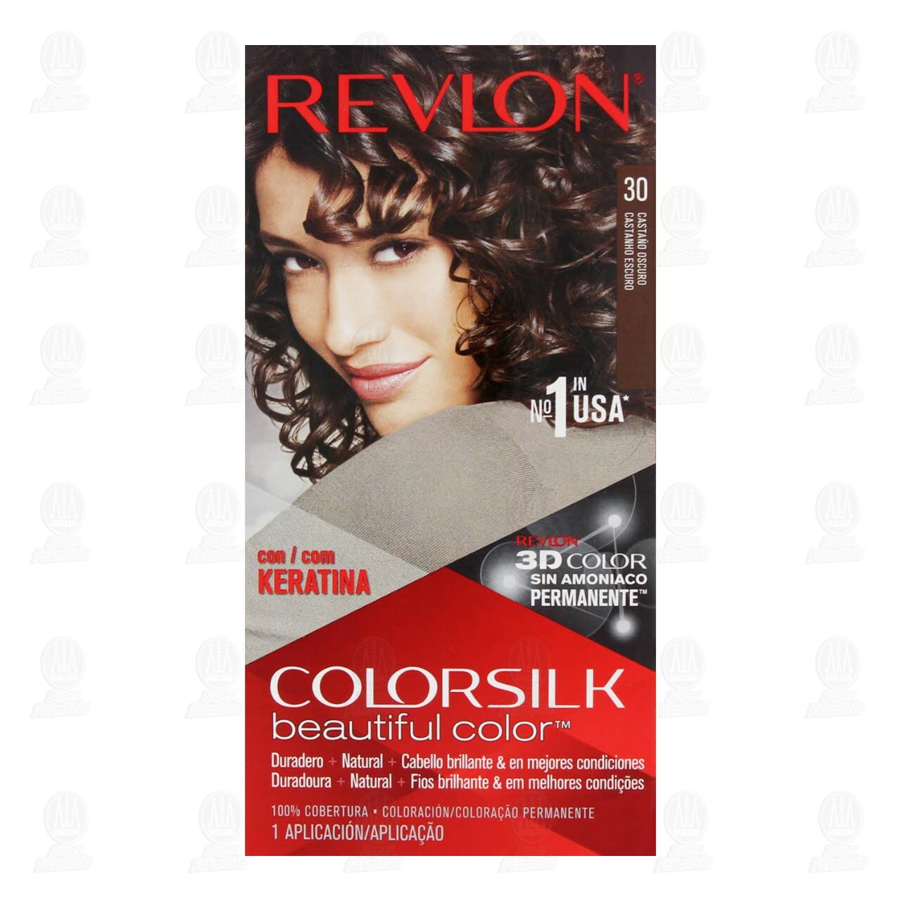 Tinte Revlon ColorSilk Beautiful Color Castaño Oscuro (30), 1 pz. image number 1