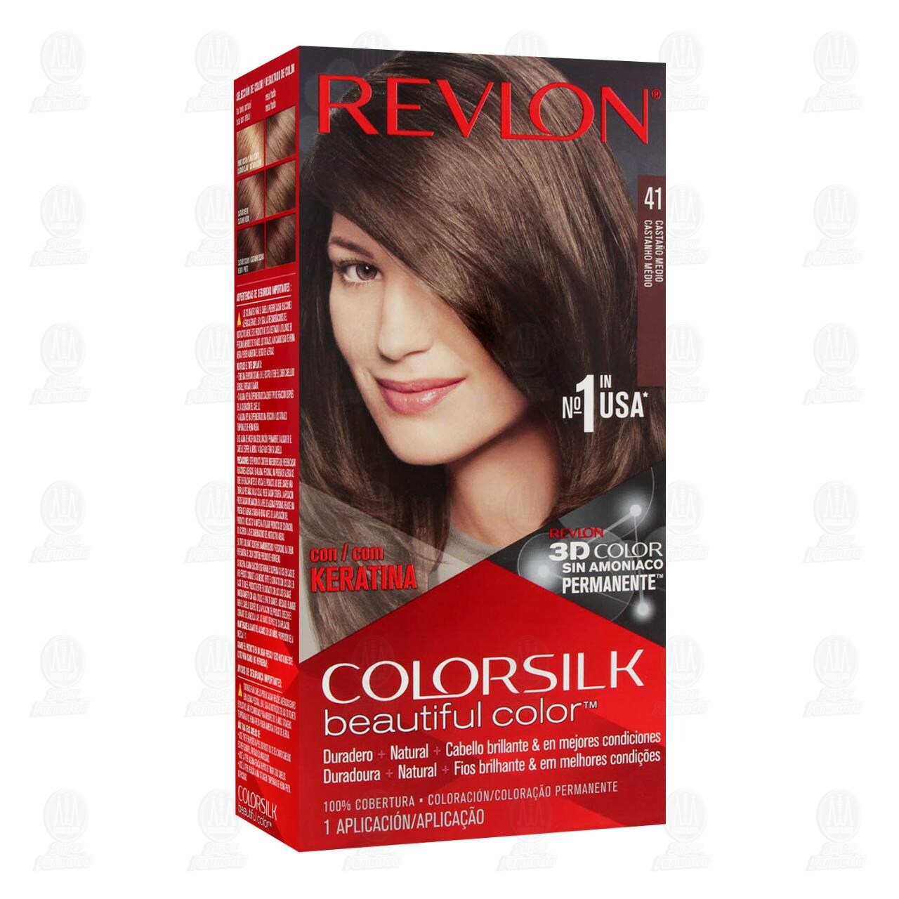Tinte Revlon ColorSilk Beautiful Color Castaño Medio (41), 1 pz. image number 0