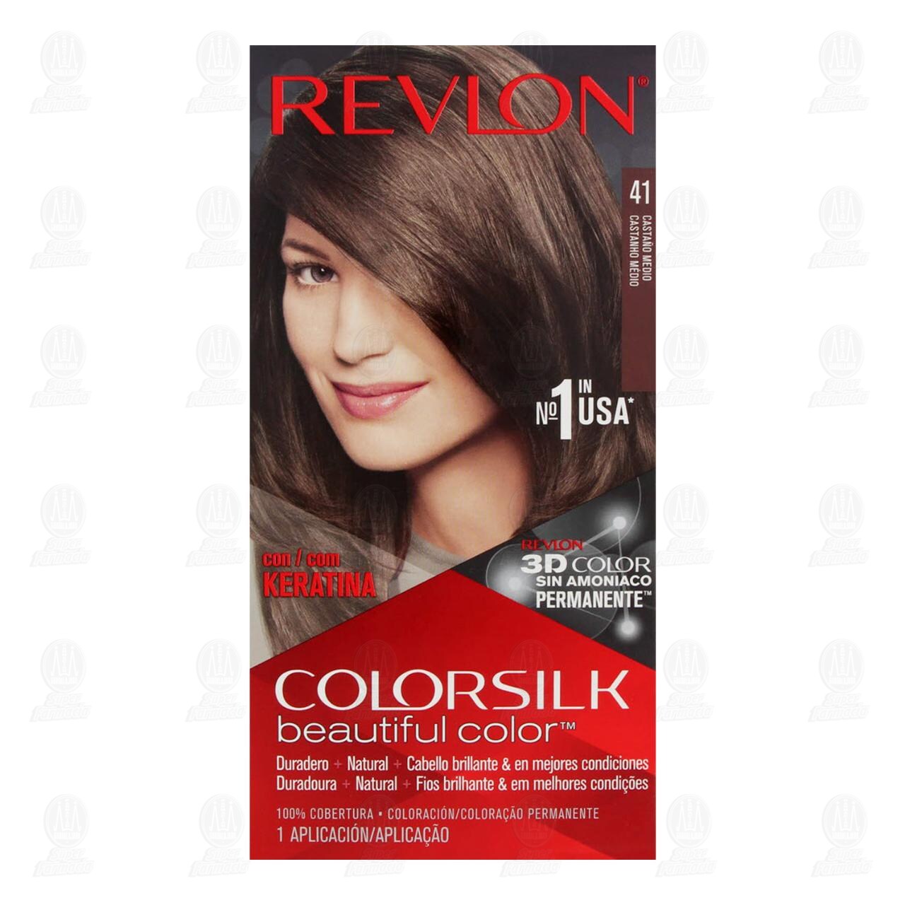 Tinte Revlon ColorSilk Beautiful Color Castaño Medio (41), 1 pz. image number 1