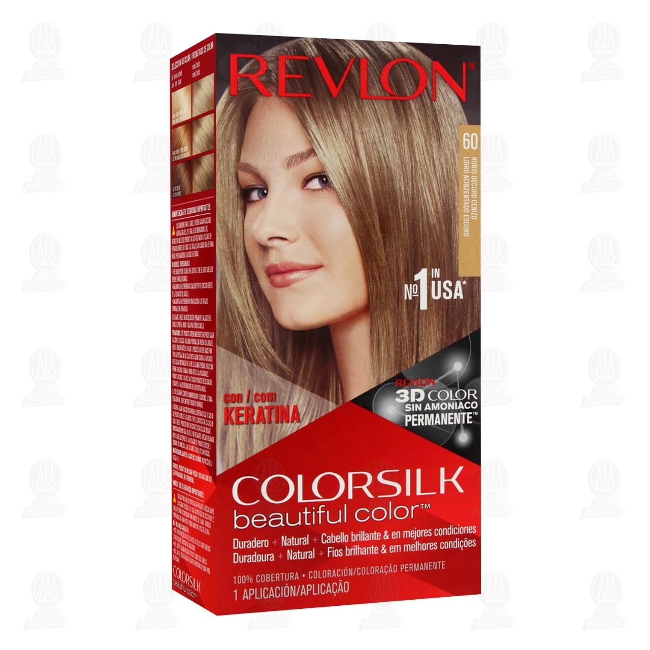 Tinte Revlon ColorSilk Beautiful Color Rubio Oscuro Cenizo (60), 1 pz. image number 0