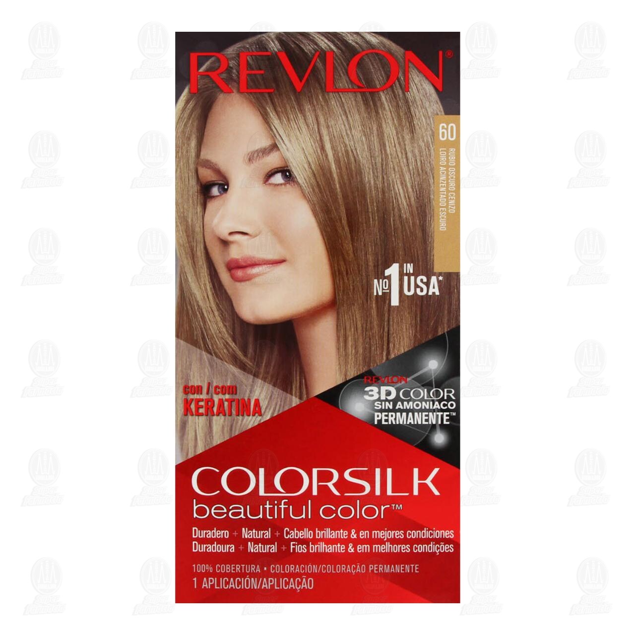 Tinte Revlon ColorSilk Beautiful Color Rubio Oscuro Cenizo (60), 1 pz. image number 1