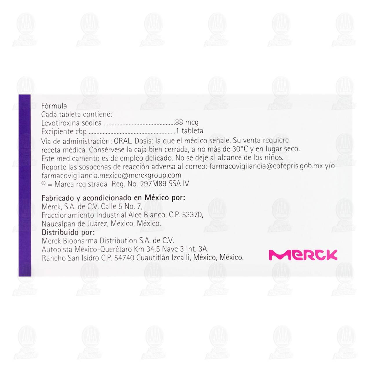 Eutirox 88 mcg, 50 Tabletas. image number 2